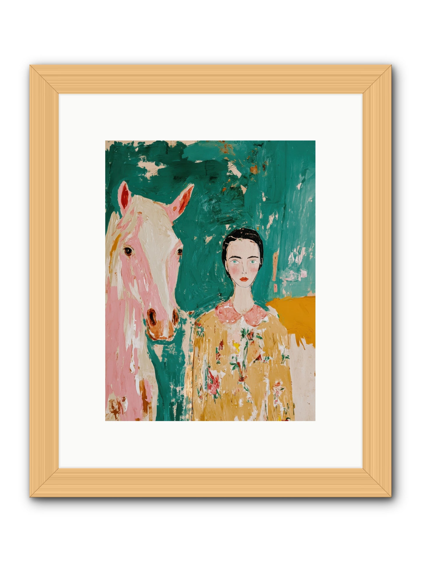 Sage & Stone -- Framed Print - Natural 9x12
