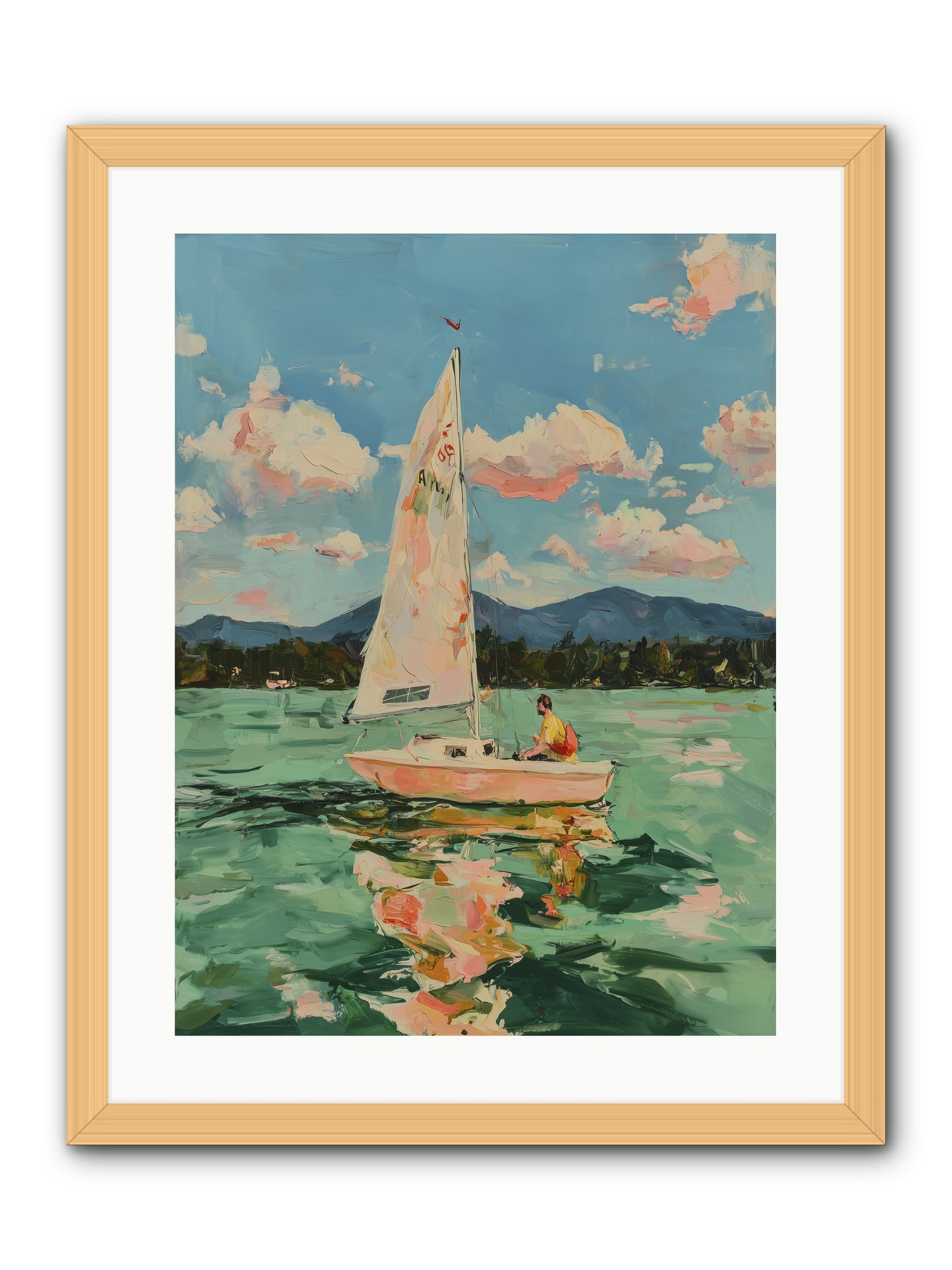 Sail Stories -- Framed Print - Natural 18x24