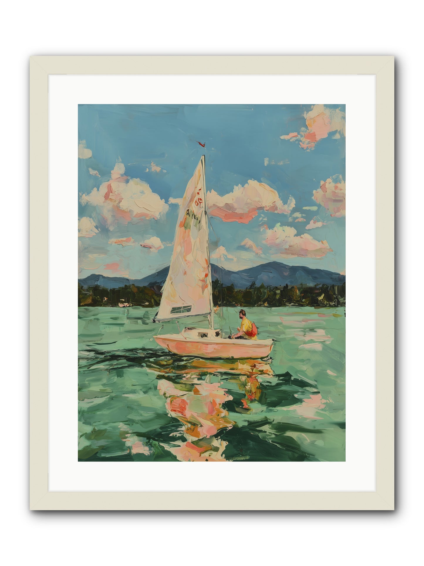 Sail Stories -- Framed Print - White 18x24