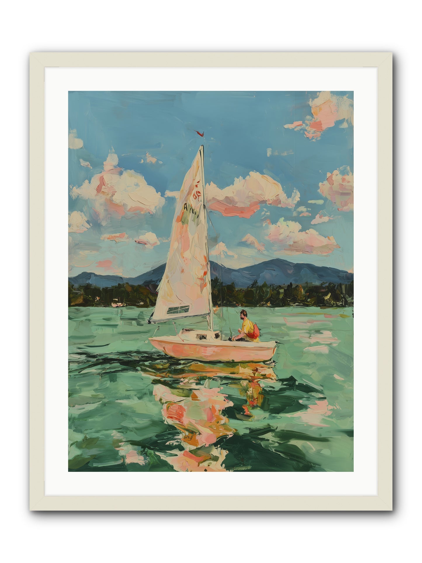 Sail Stories -- Framed Print - White 24x32