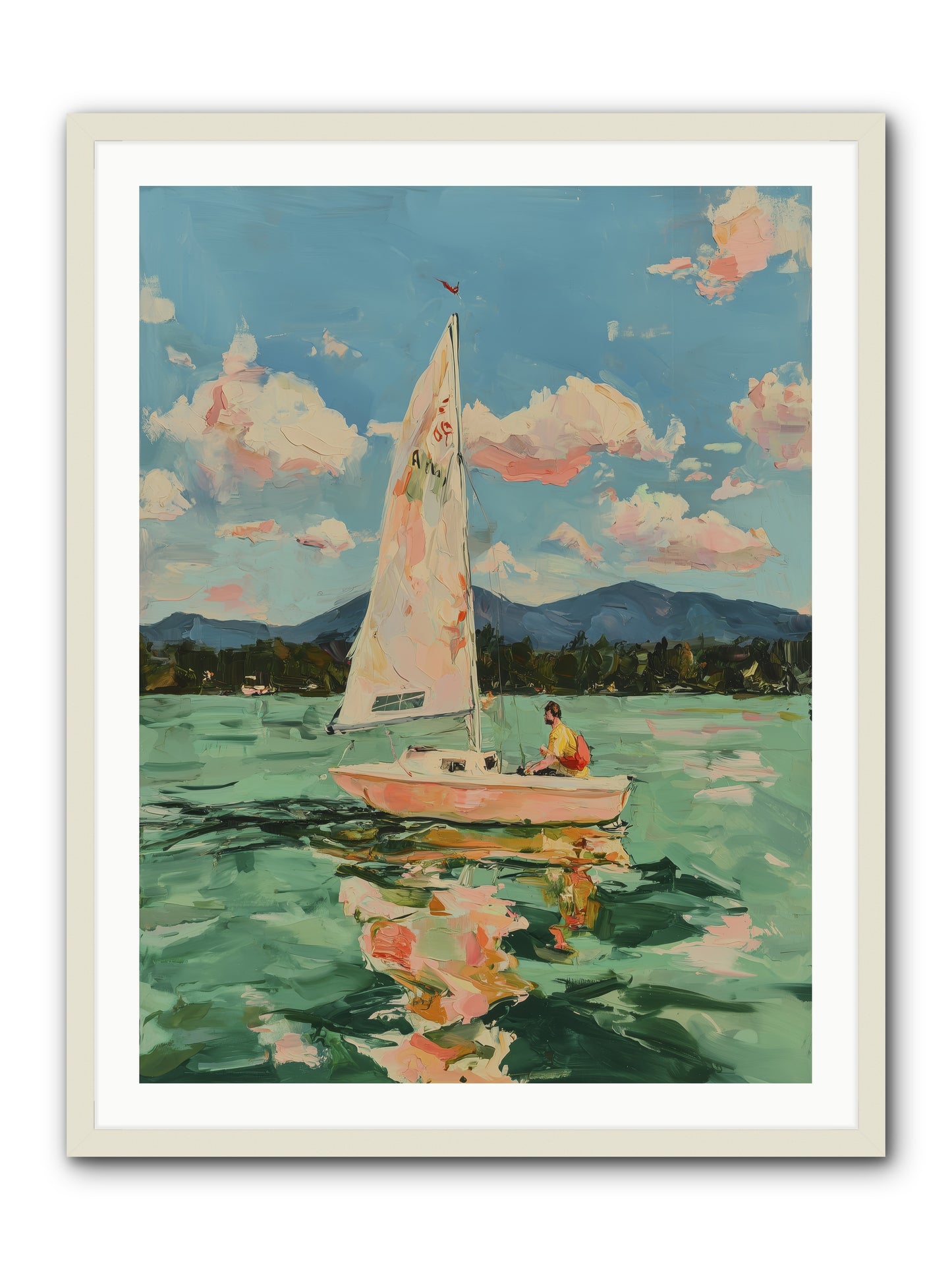 Sail Stories -- Framed Print - White 30x40