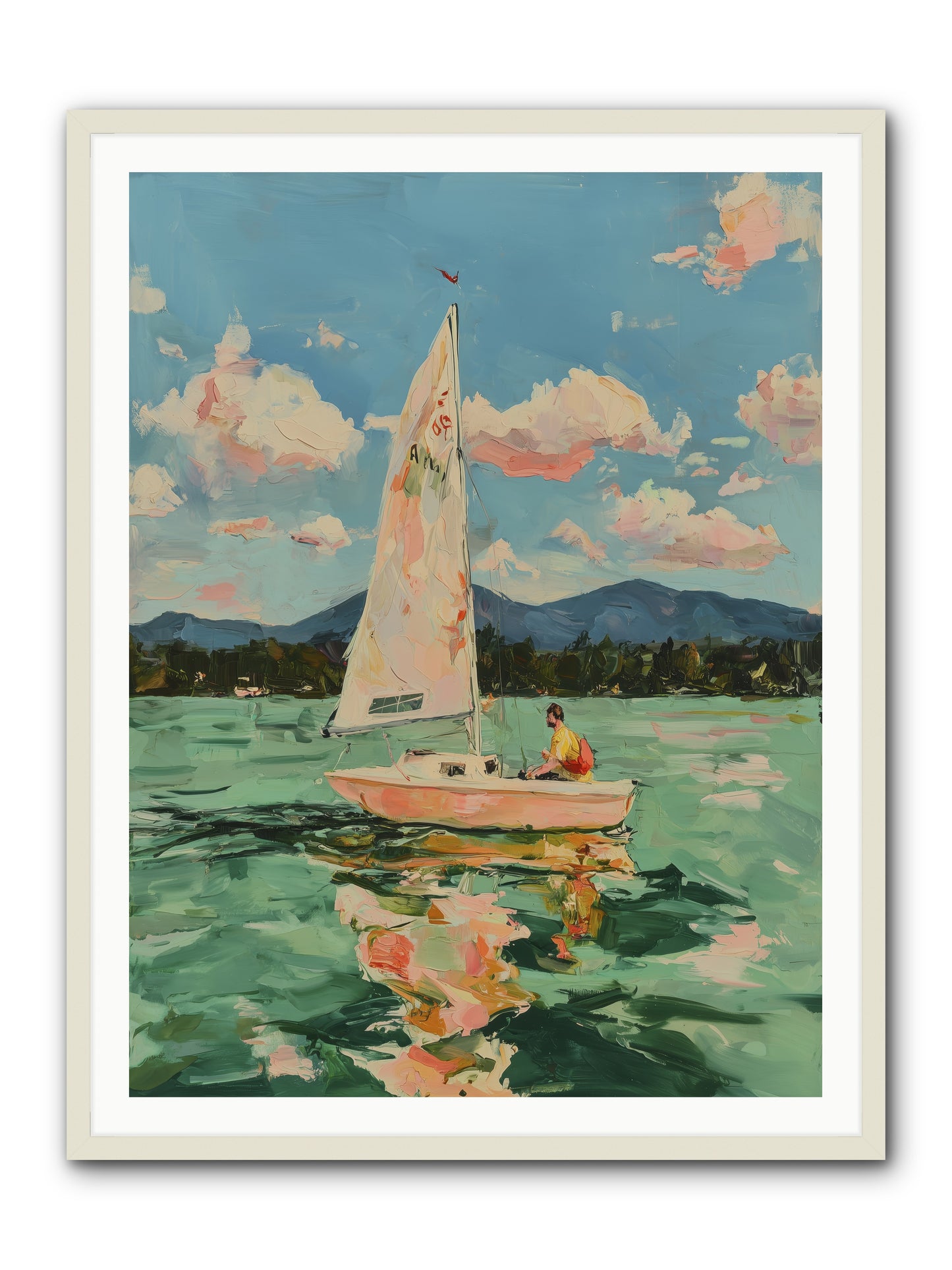 Sail Stories -- Framed Print - White 36x48