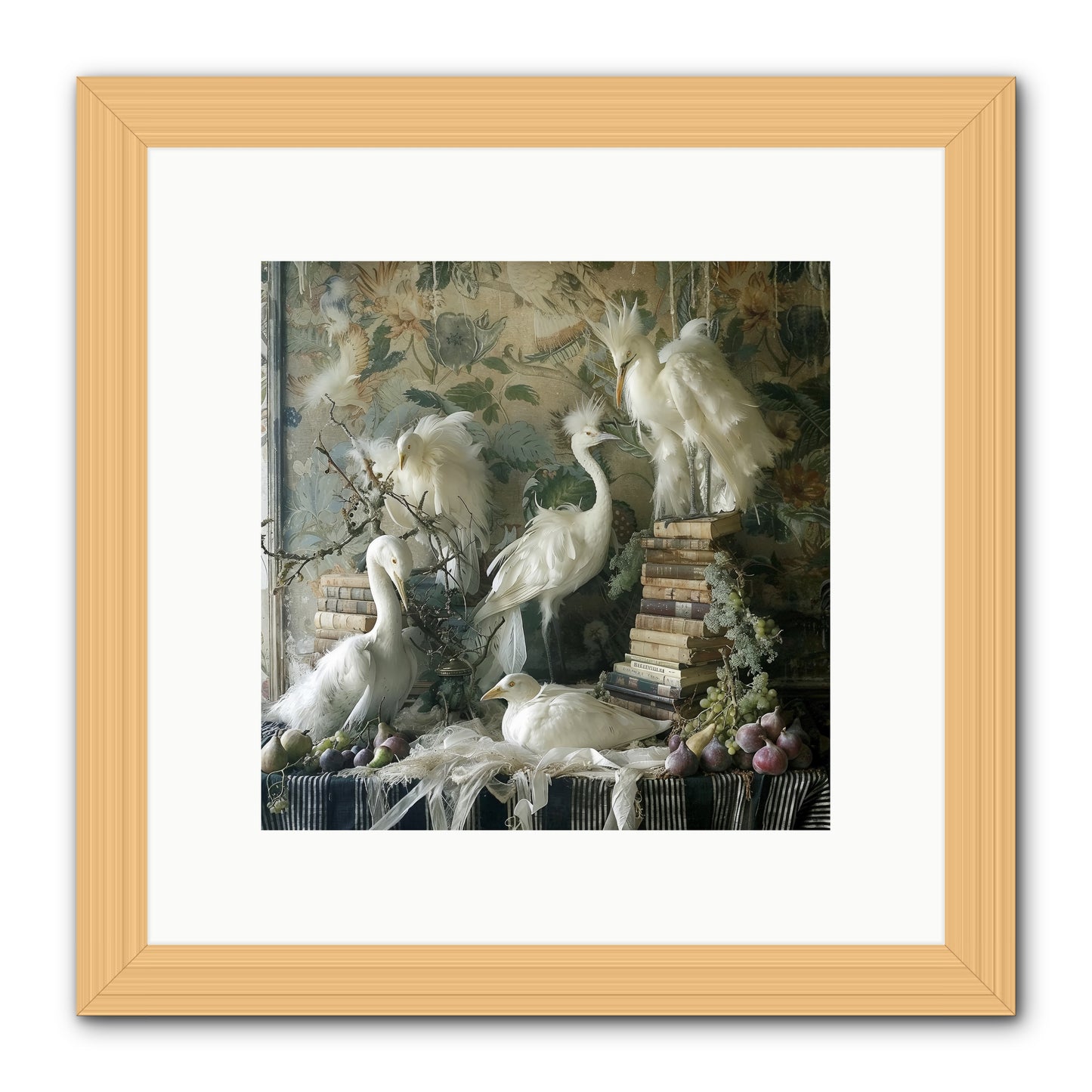Salon des Oiseaux Rêveurs -- Framed Print - Natural 10x10