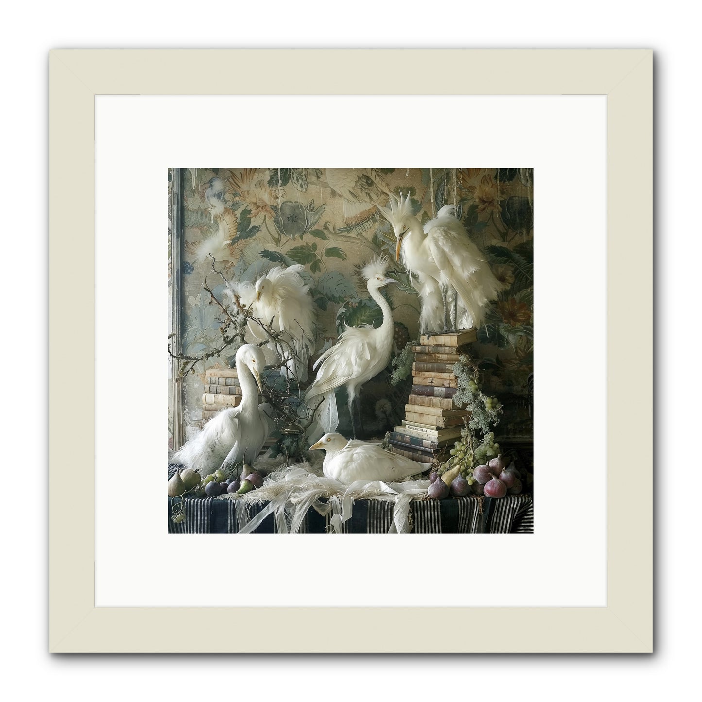 Salon des Oiseaux Rêveurs -- Framed Print - White 10x10