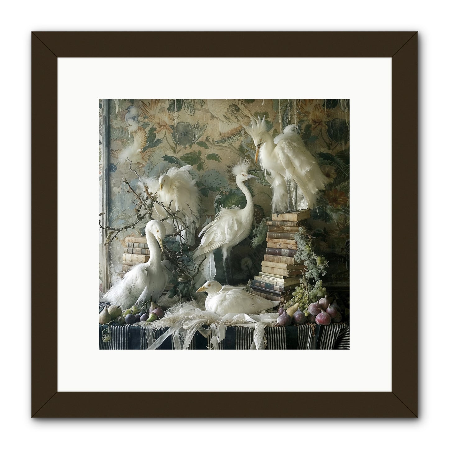 Salon des Oiseaux Rêveurs -- Framed Print - Black 12x12