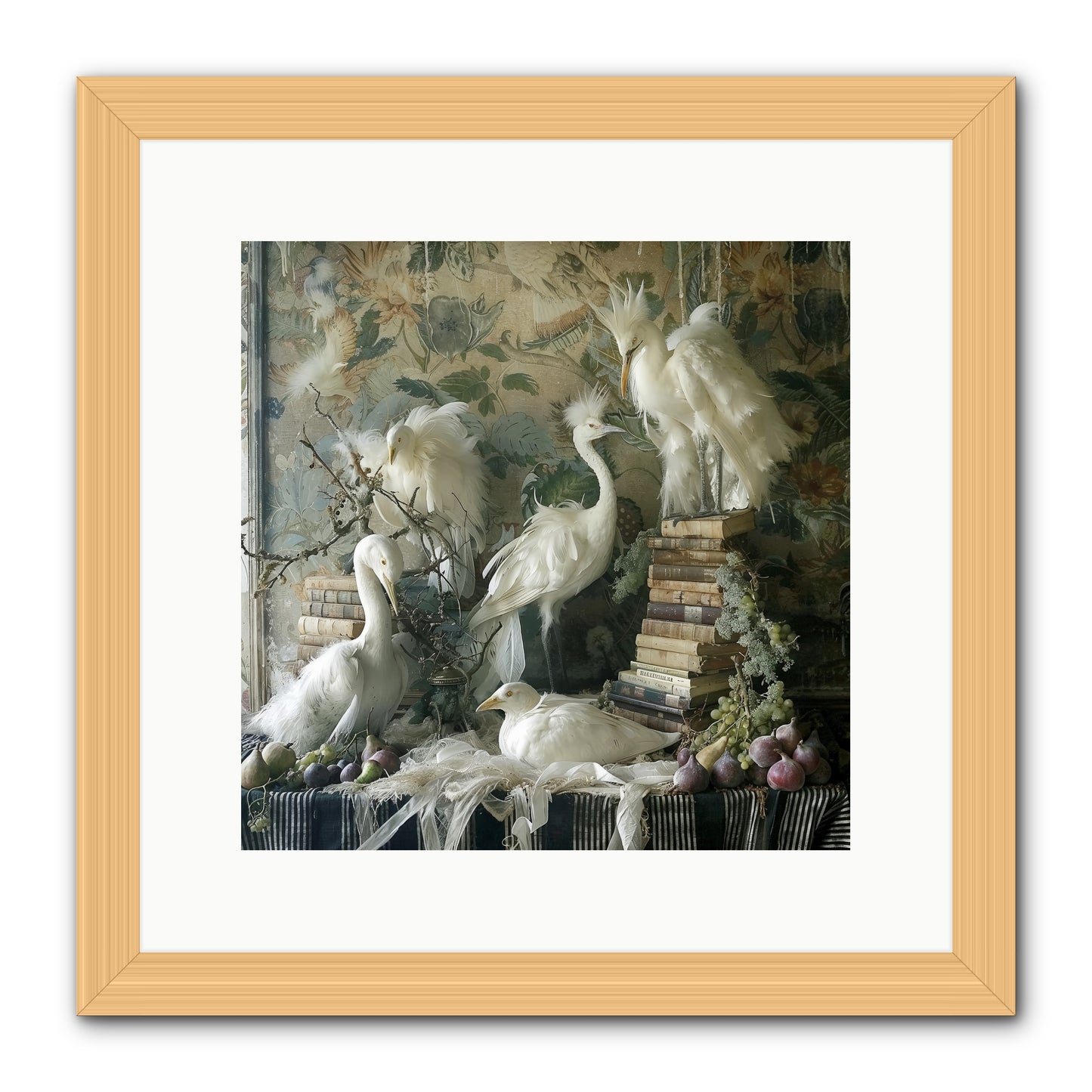Salon des Oiseaux Rêveurs -- Framed Print - Natural 12x12