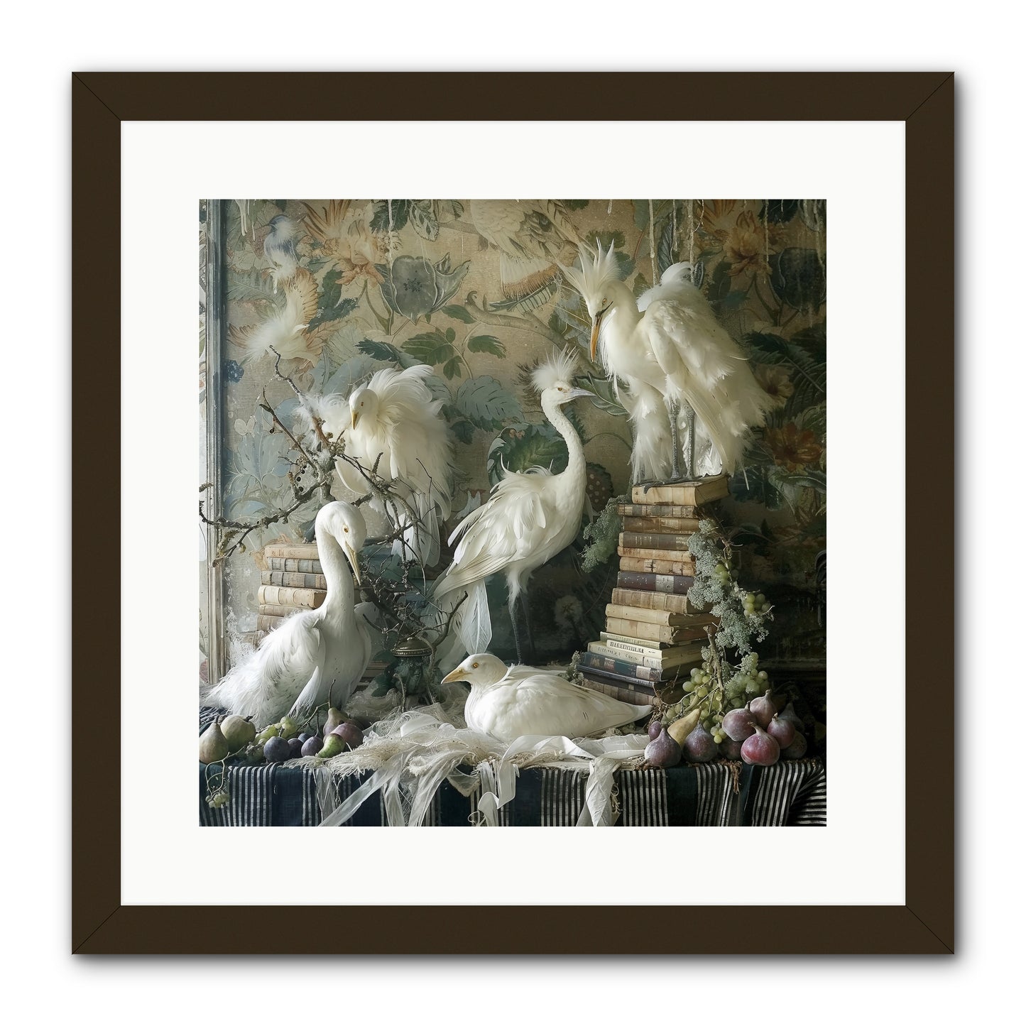 Salon des Oiseaux Rêveurs -- Framed Print - Black 16x16