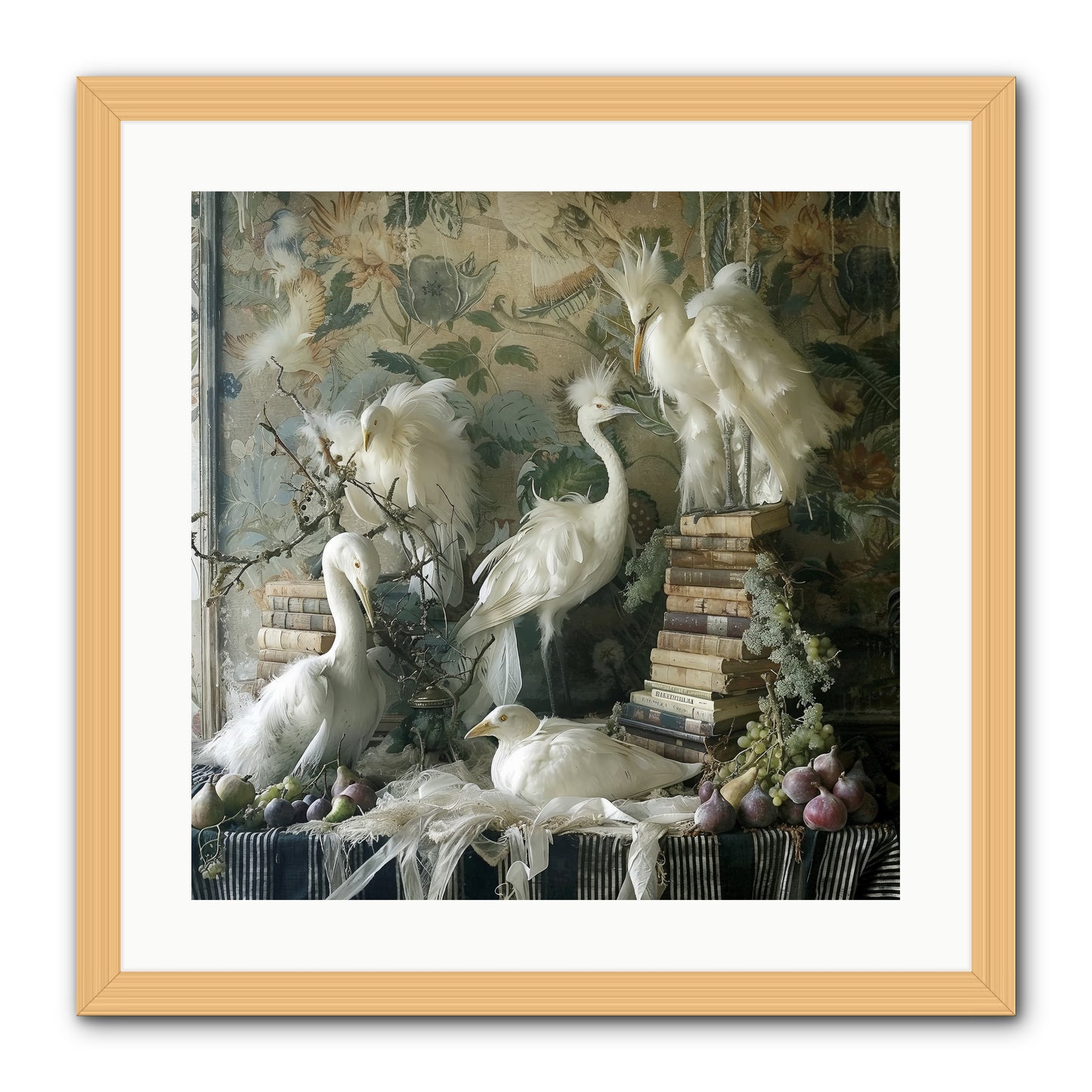 Salon des Oiseaux Rêveurs -- Framed Print - Natural 20x20