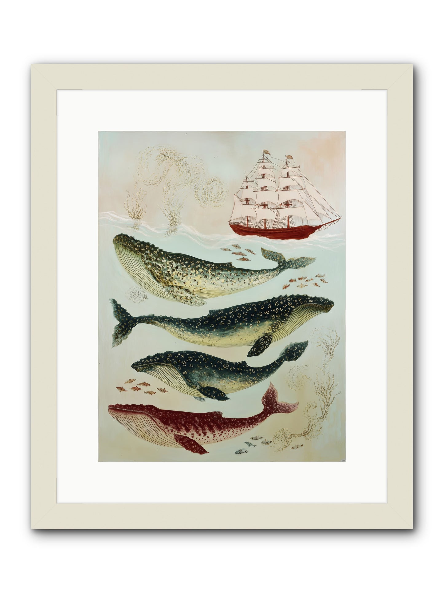 Salt Air Serenade -- Framed Print - White 12x16