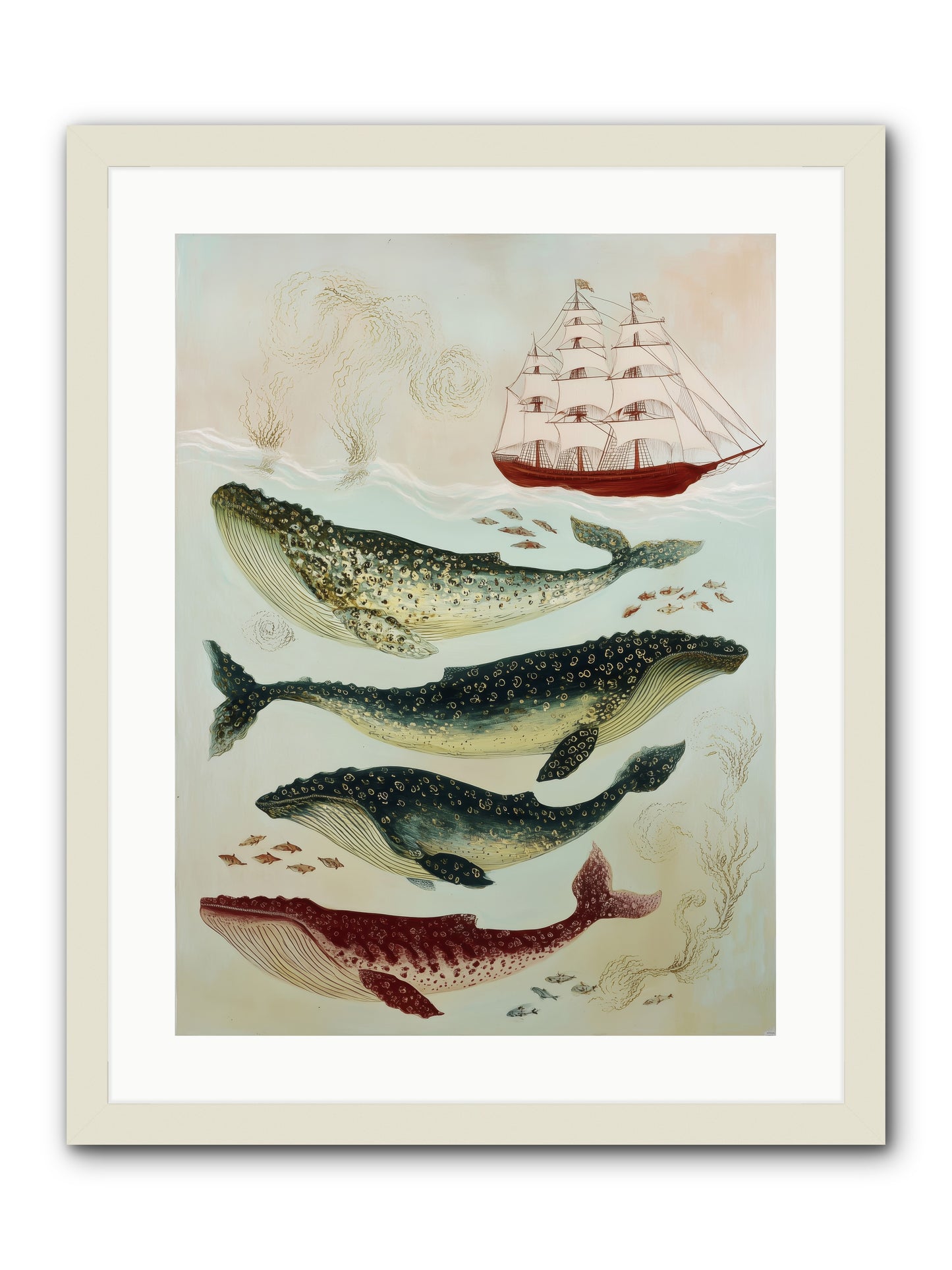 Salt Air Serenade -- Framed Print - White 18x24