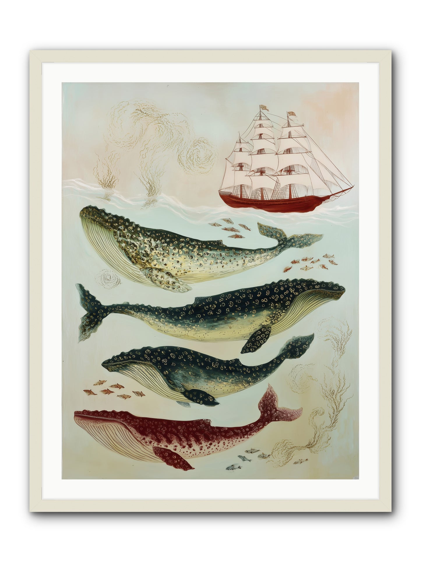 Salt Air Serenade -- Framed Print - White 30x40