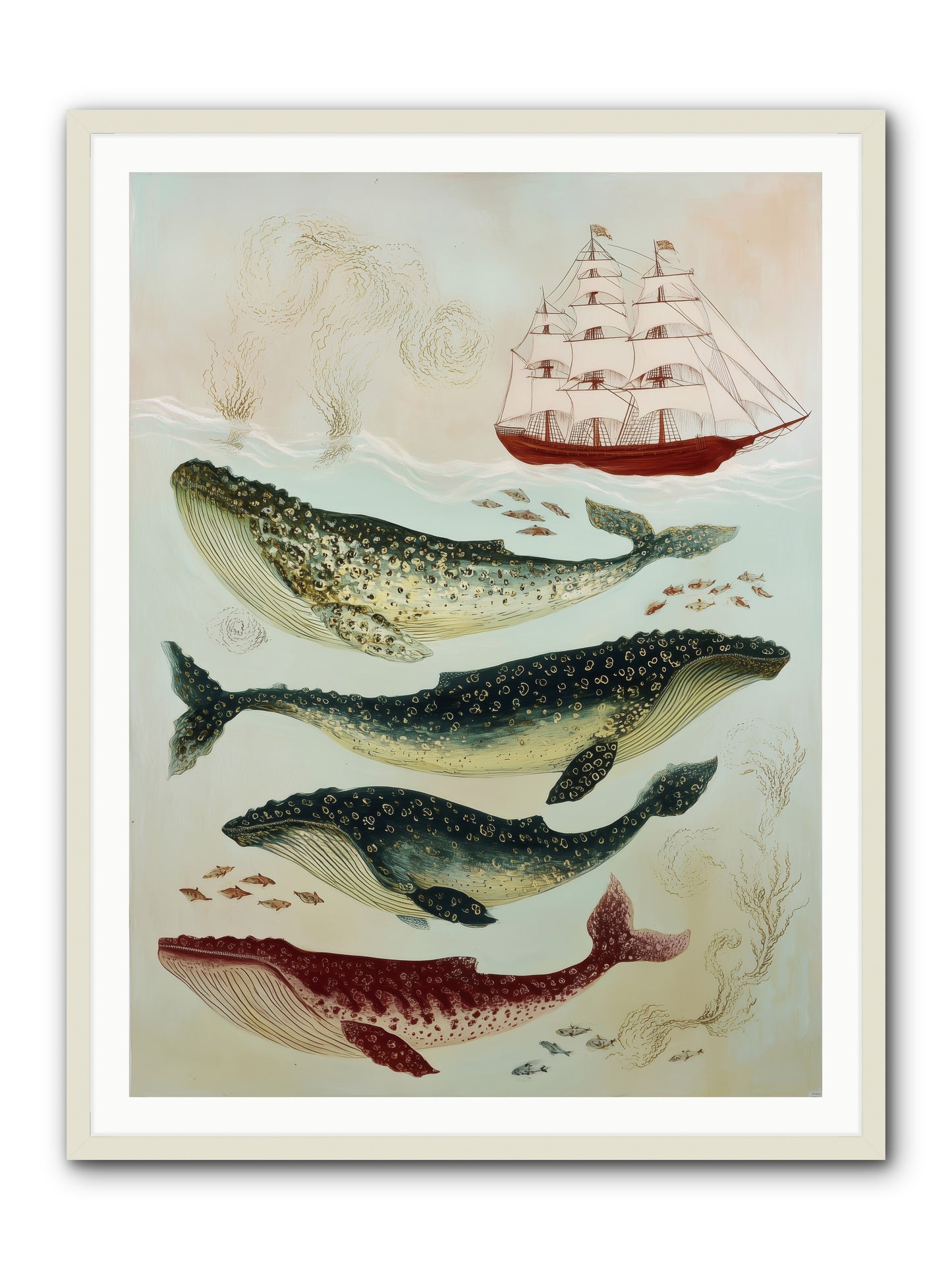 Salt Air Serenade -- Framed Print - White 36x48