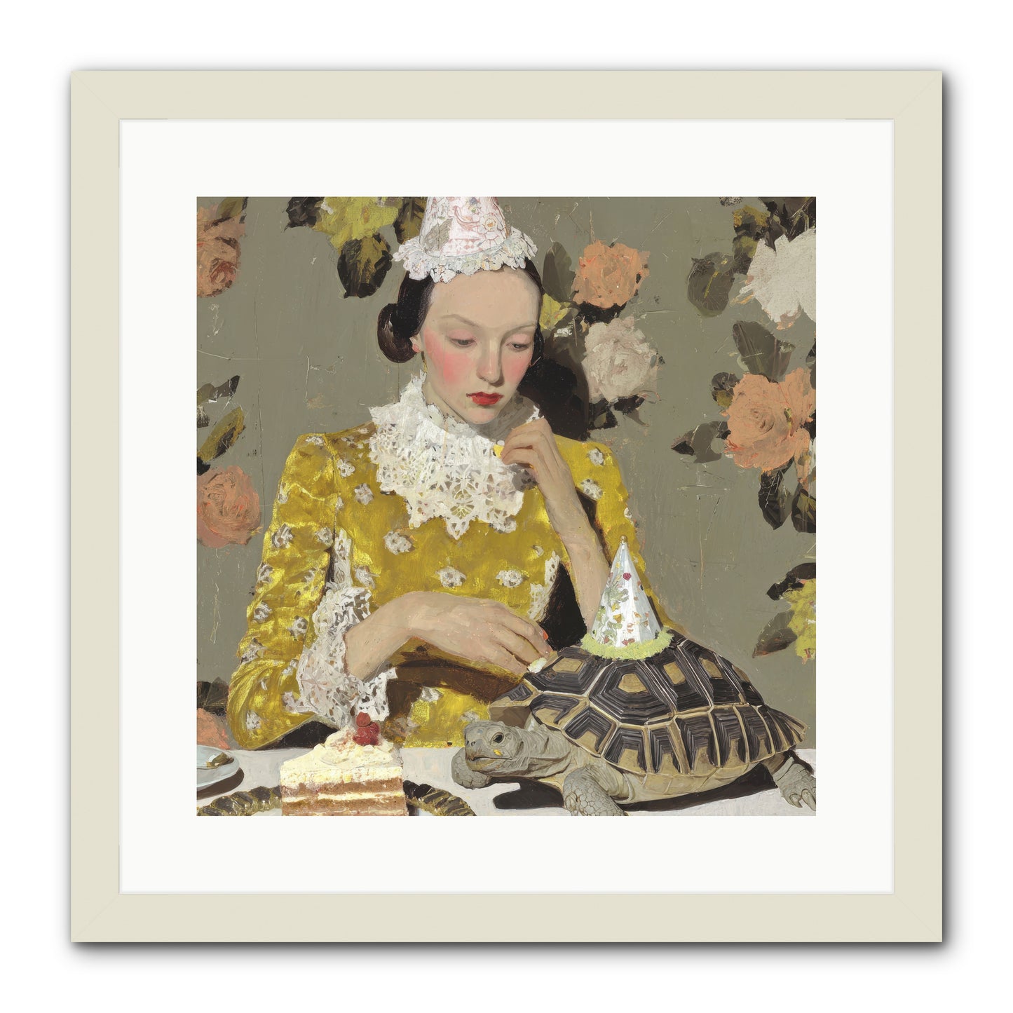 Salt and Clementine -- Framed Print - White 16x16