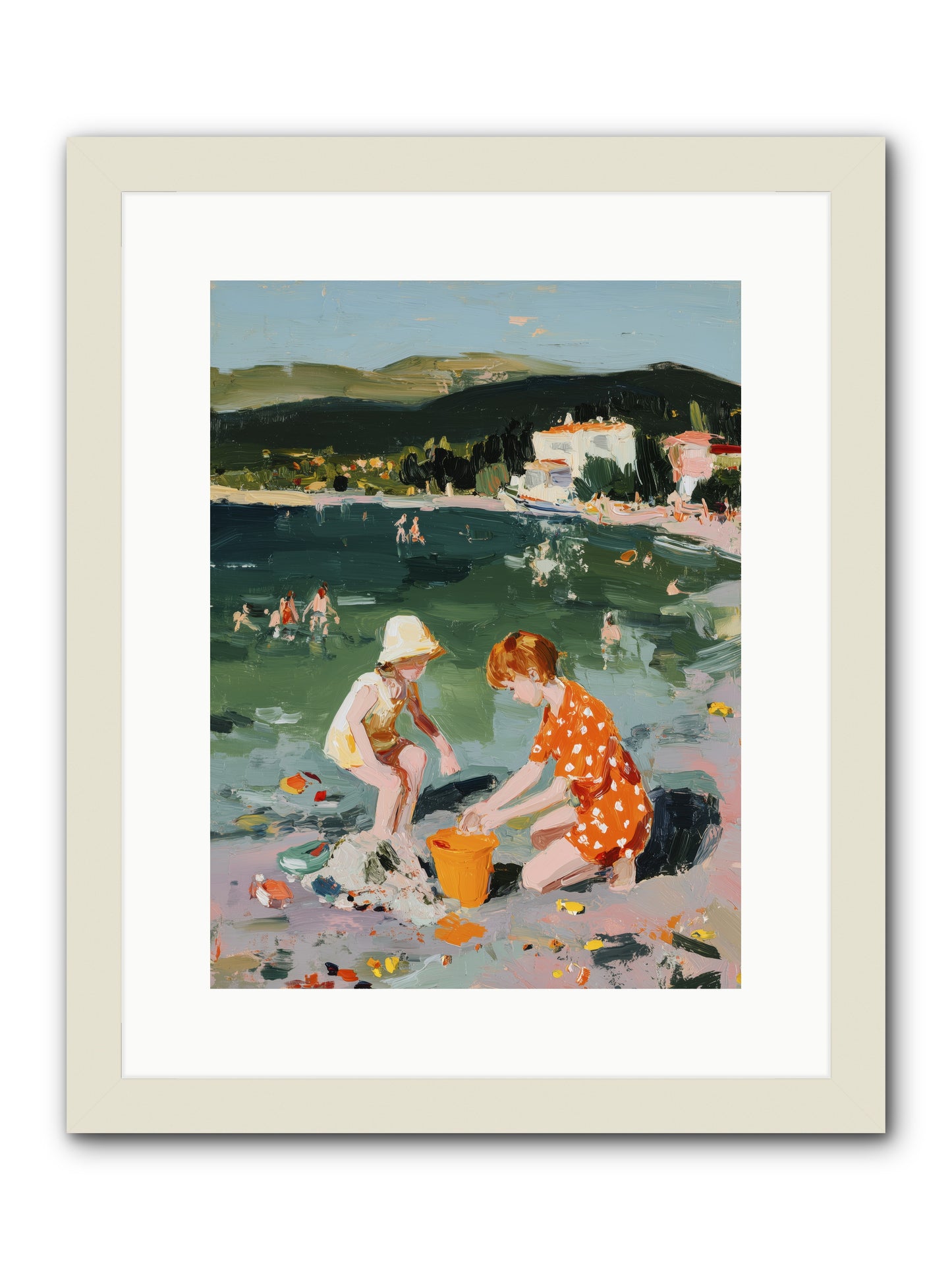 Sand Between Toes -- Framed Print - White 12x16