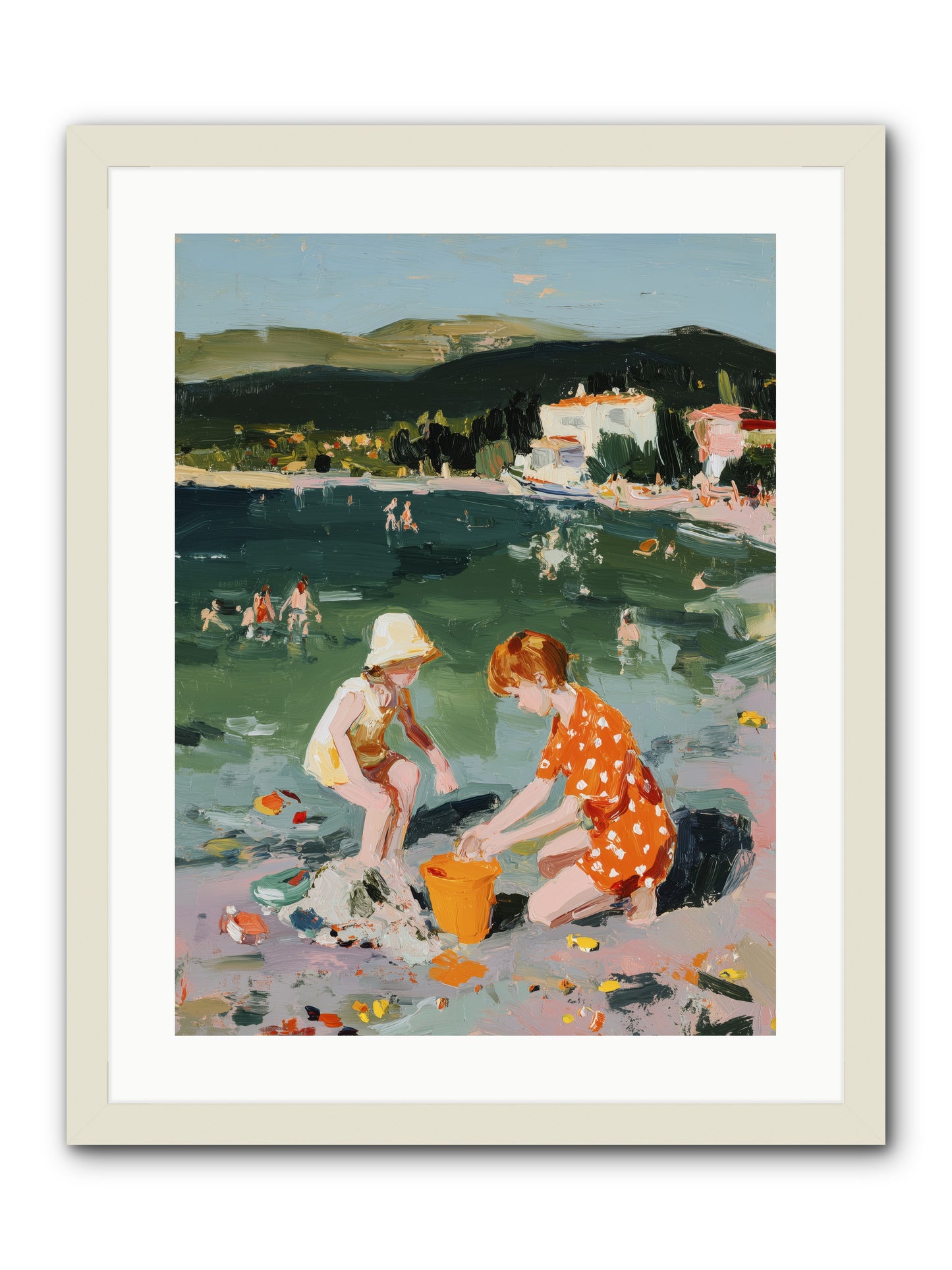 Sand Between Toes -- Framed Print - White 18x24
