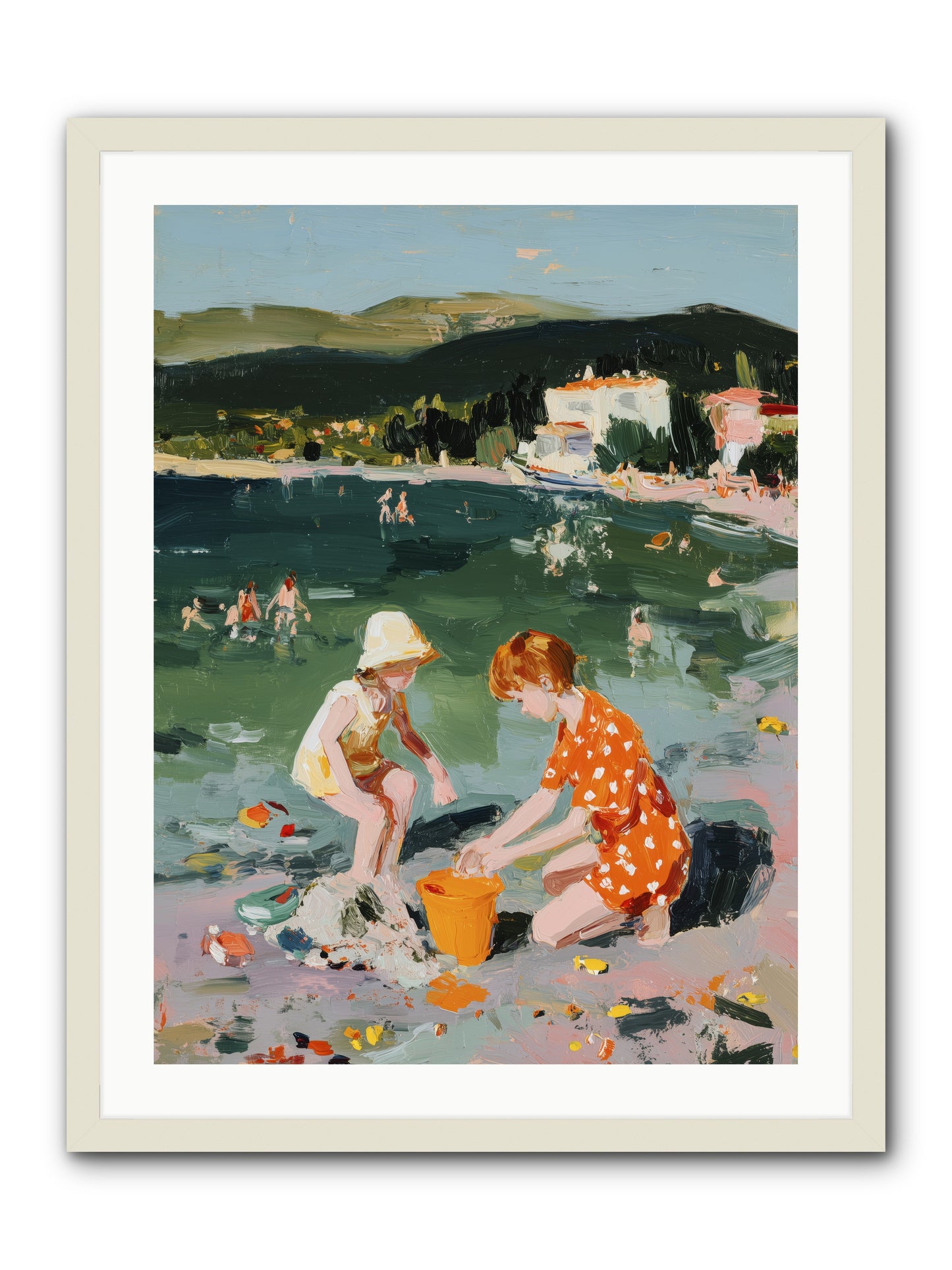 Sand Between Toes -- Framed Print - White 24x32