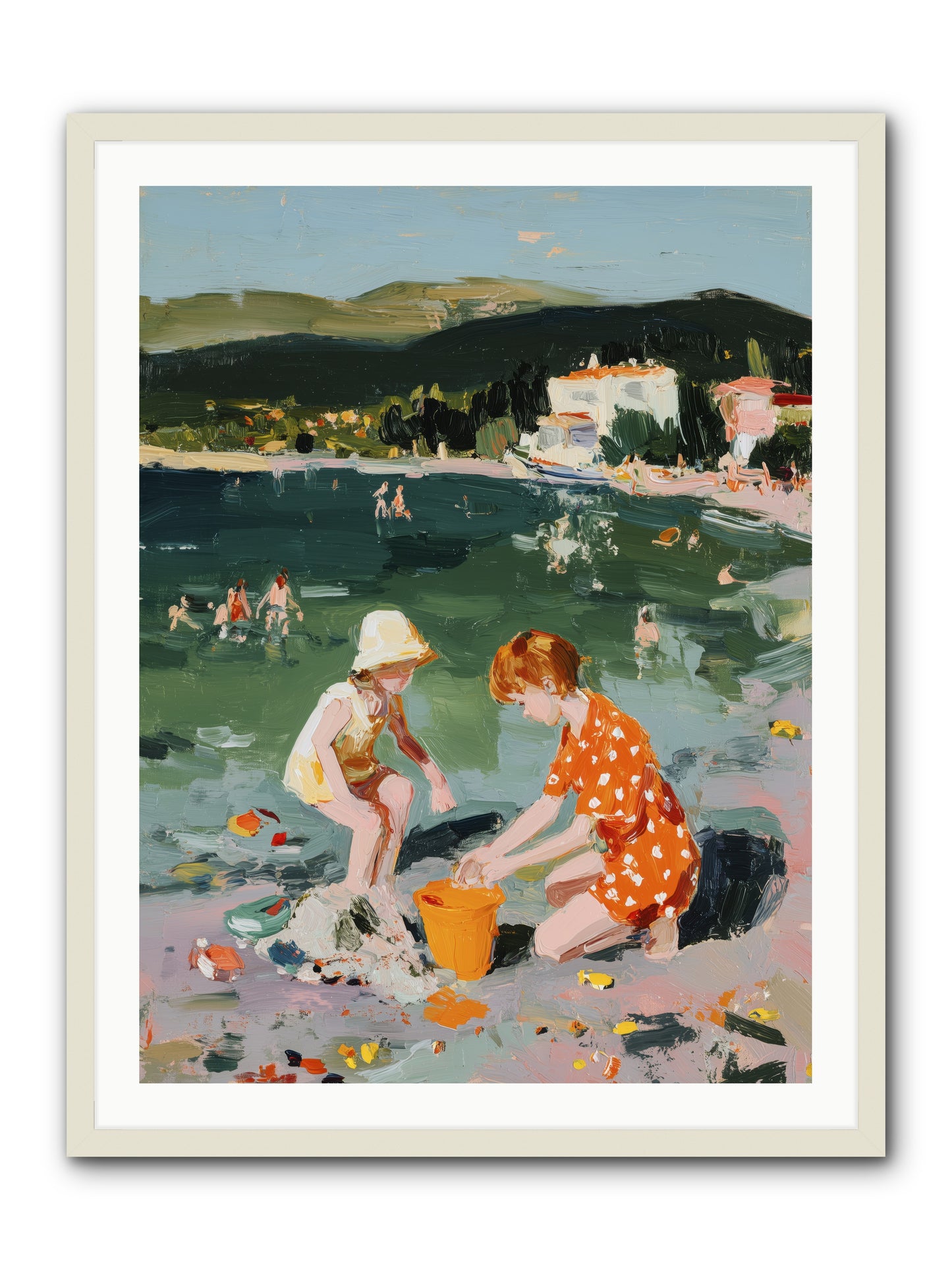 Sand Between Toes -- Framed Print - White 30x40