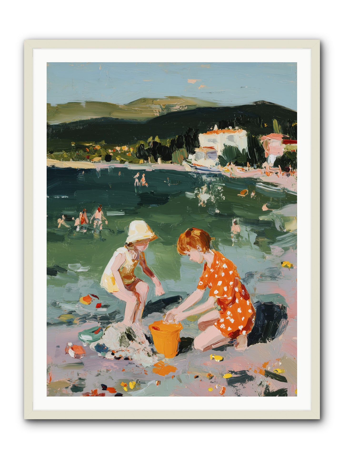 Sand Between Toes -- Framed Print - White 36x48