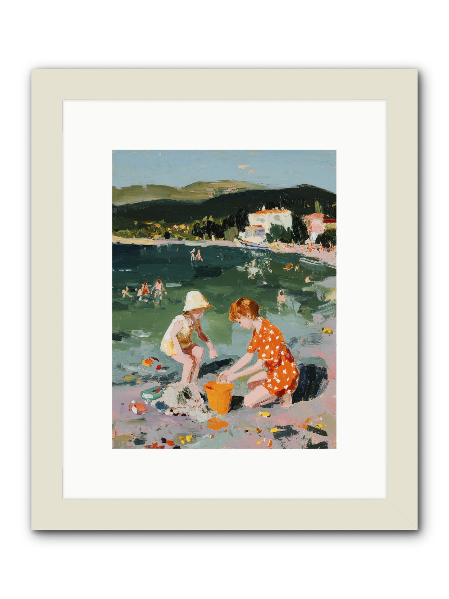 Sand Between Toes -- Framed Print - White 9x12