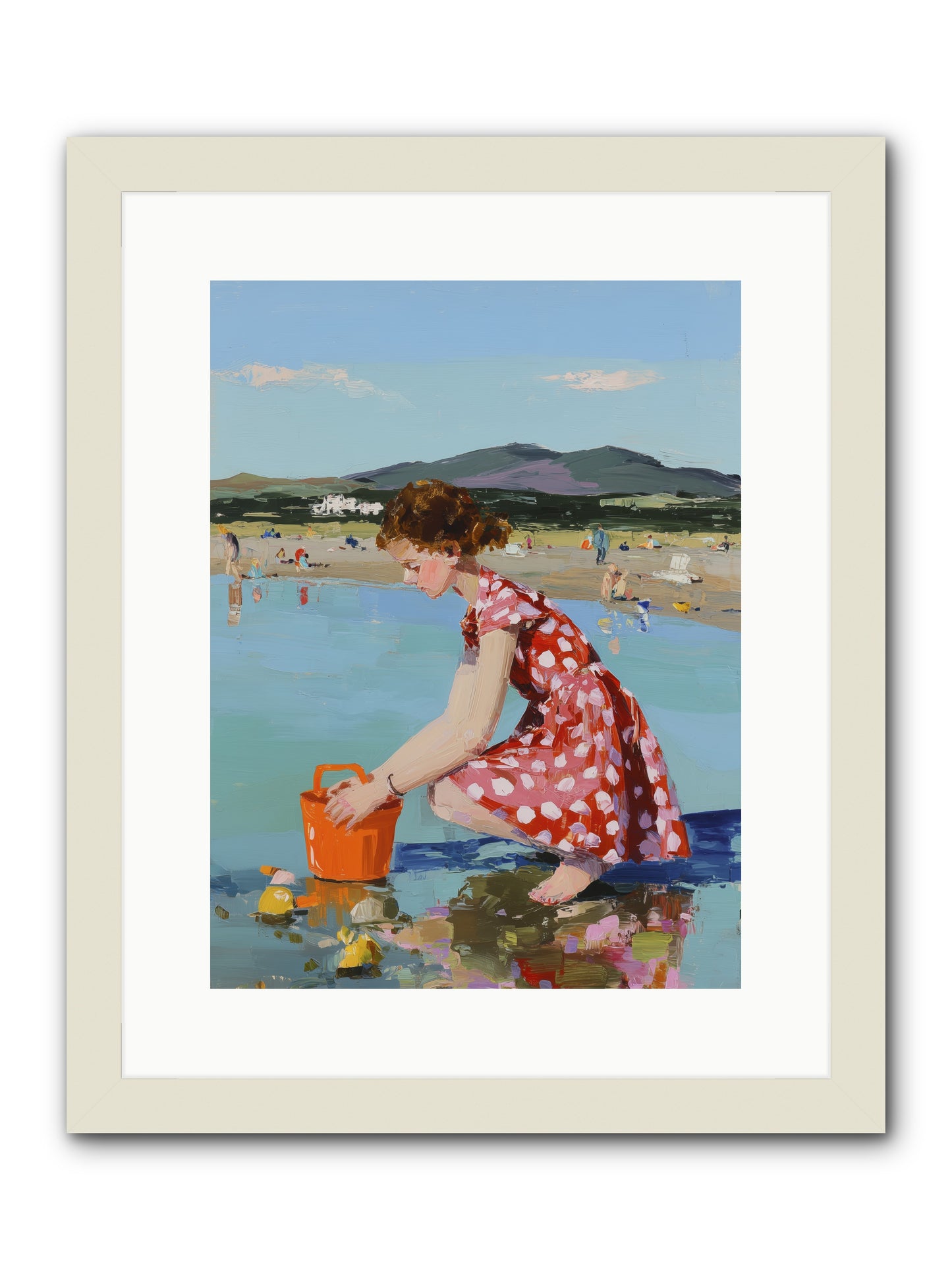 Sandcastle Dreams -- Framed Print - White 12x16