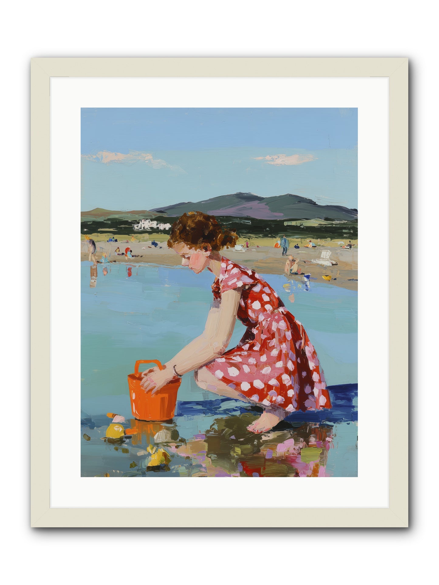 Sandcastle Dreams -- Framed Print - White 18x24