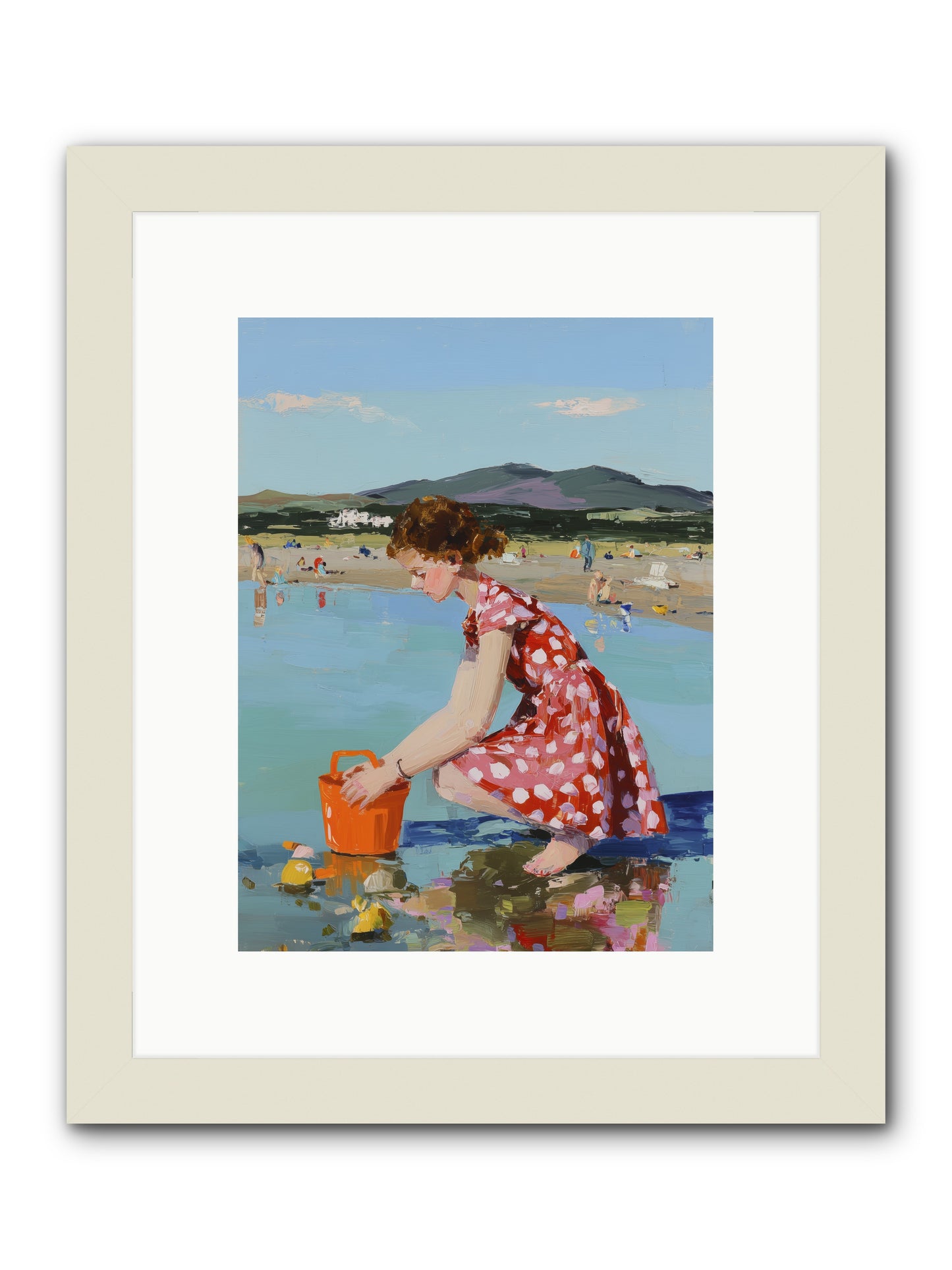 Sandcastle Dreams -- Framed Print - White 9x12