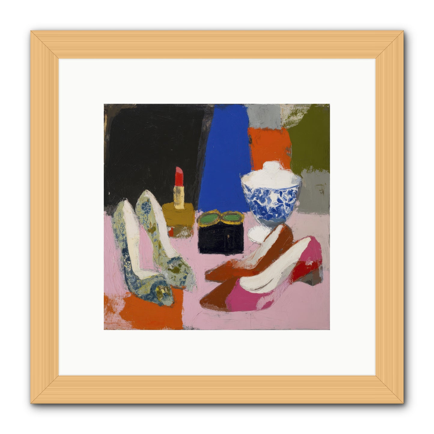 Saturday Night Essentials -- Framed Print - Natural 10x10