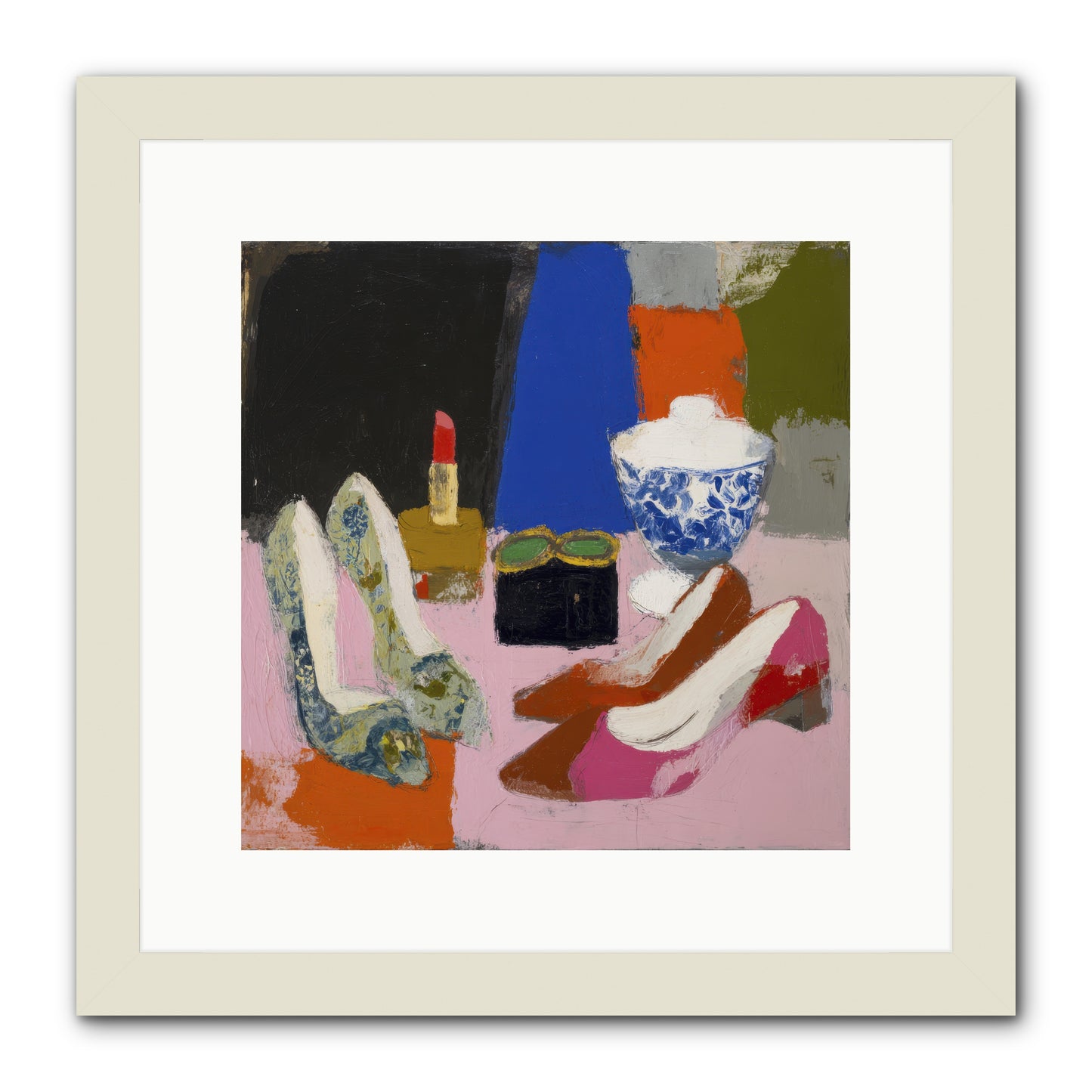 Saturday Night Essentials -- Framed Print - White 12x12