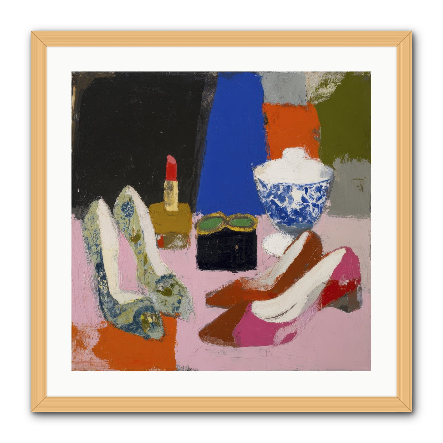 Saturday Night Essentials -- Framed Print - Natural 24x24