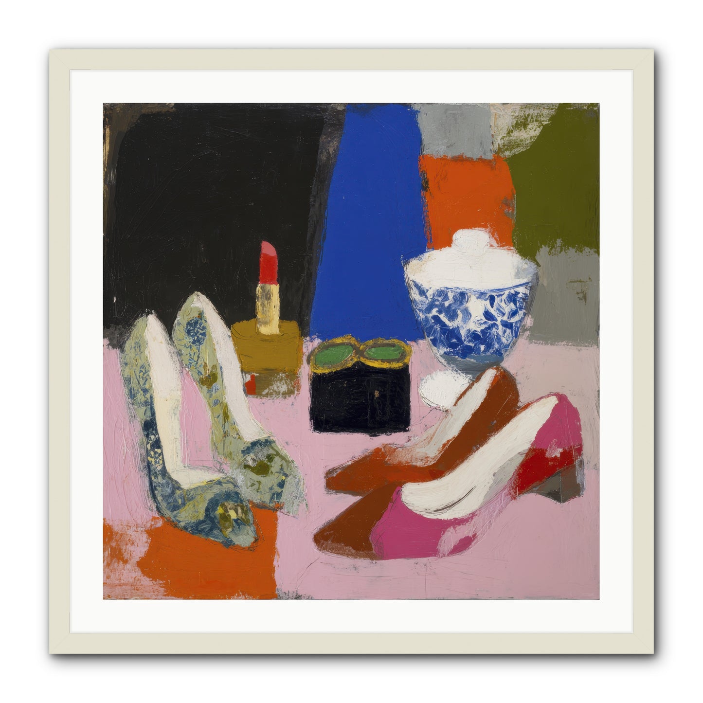 Saturday Night Essentials -- Framed Print - White 30x30
