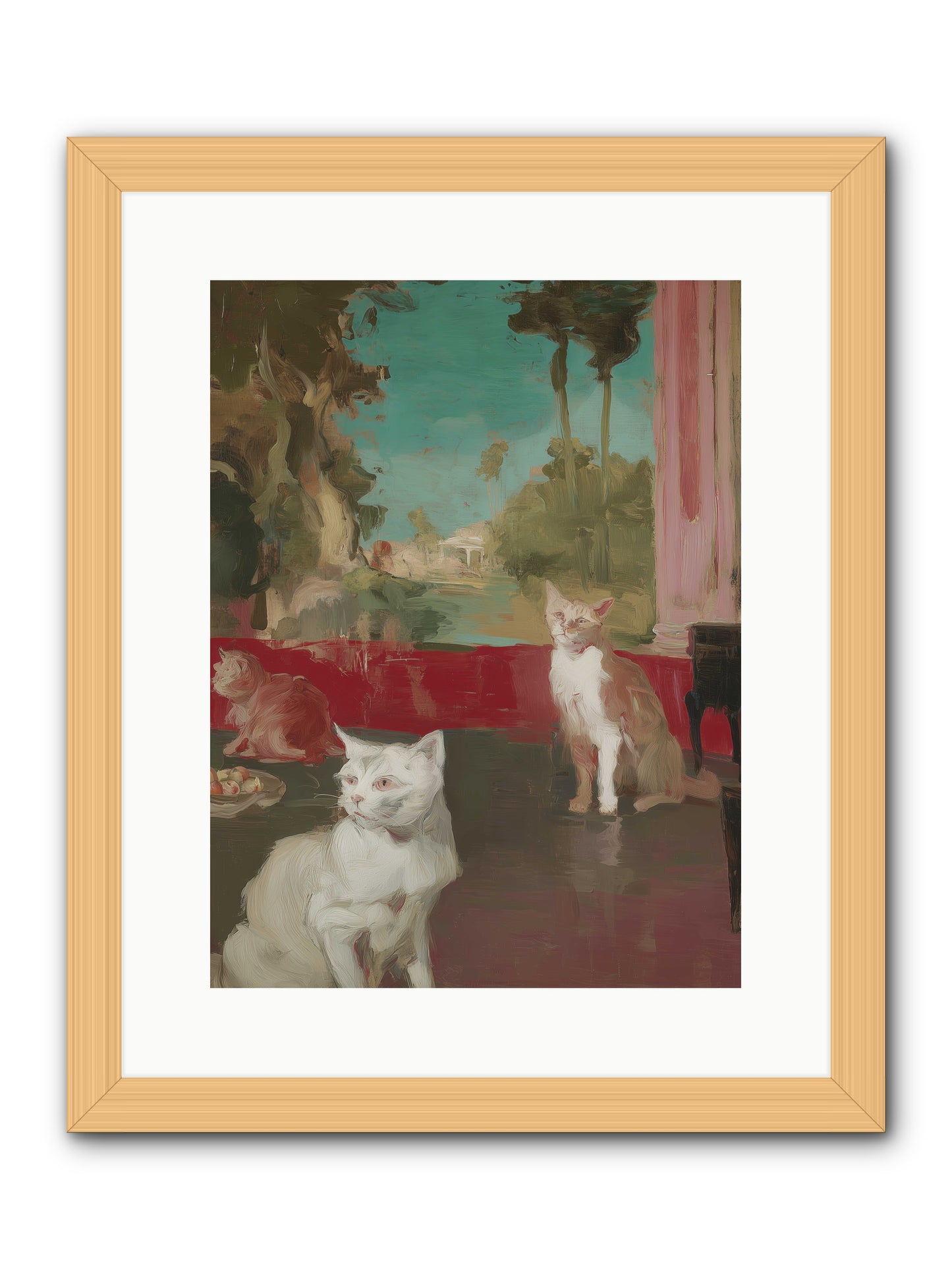 Saturday's Velvet Visitors -- Framed Print - Natural 12x16