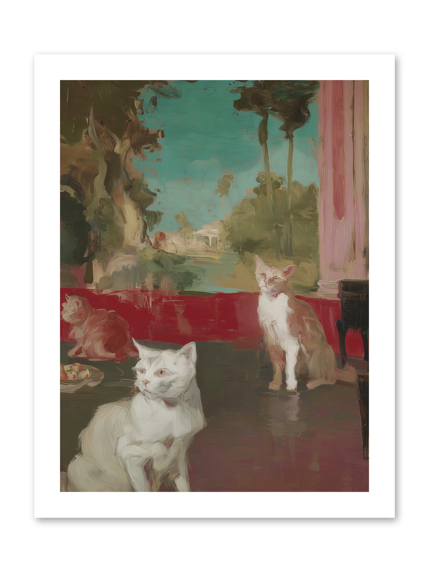 Saturday's Velvet Visitors -- Paper Print 12x16