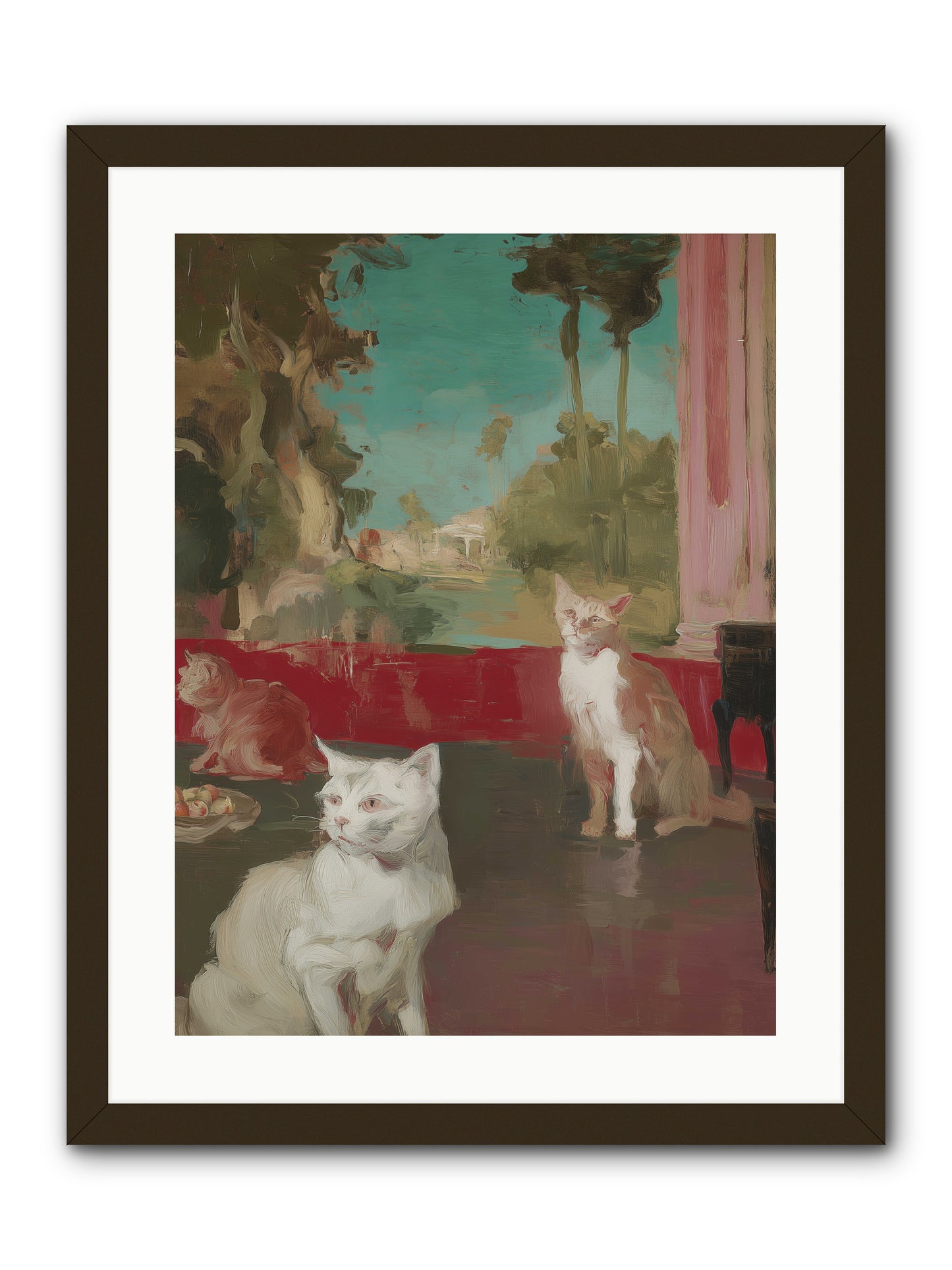 Saturday's Velvet Visitors -- Framed Print - Black 18x24