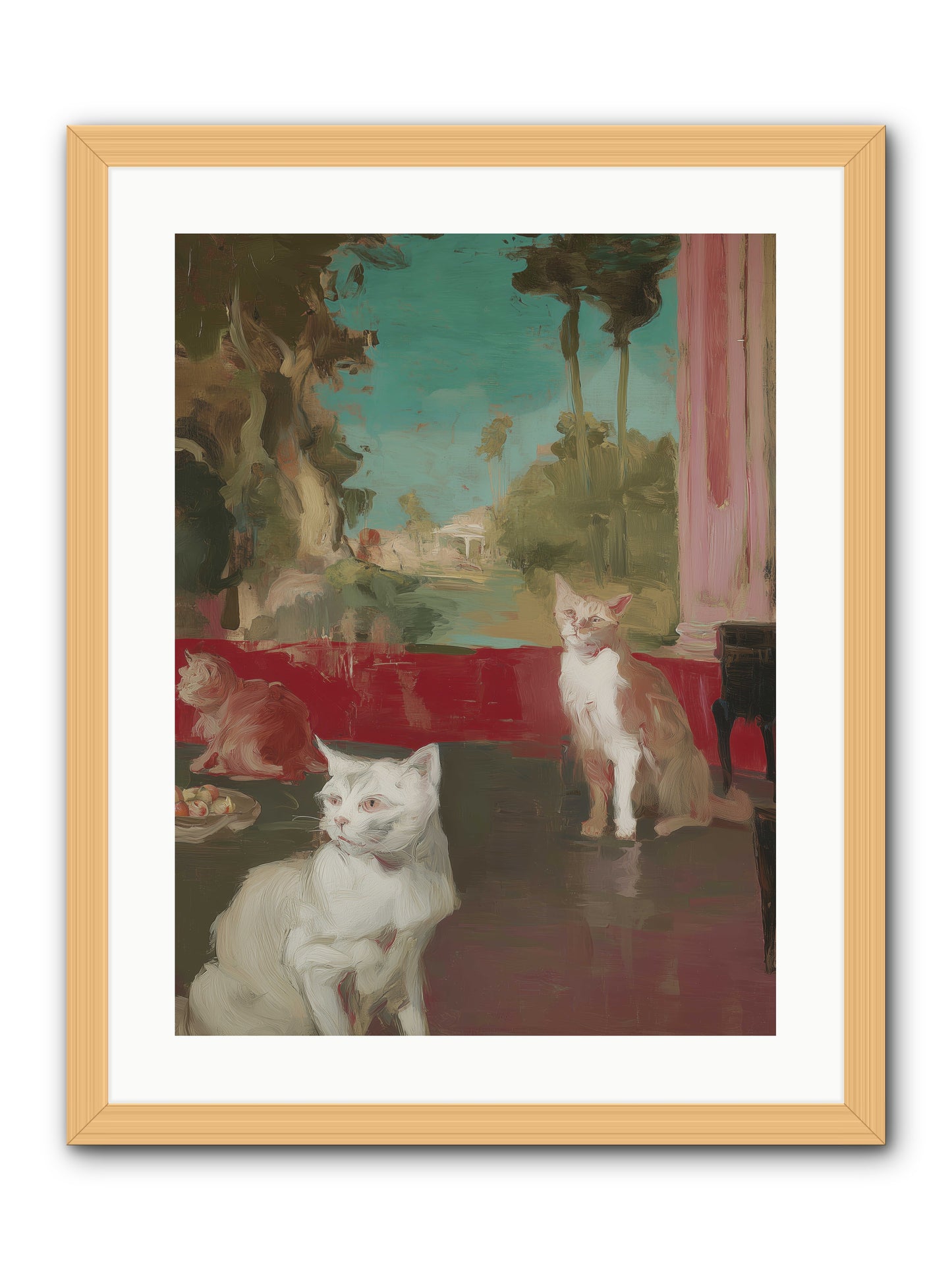 Saturday's Velvet Visitors -- Framed Print - Natural 18x24