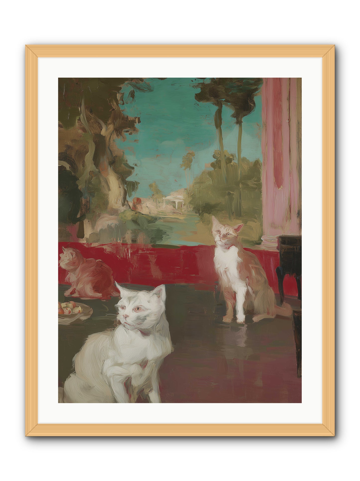 Saturday's Velvet Visitors -- Framed Print - Natural 24x32