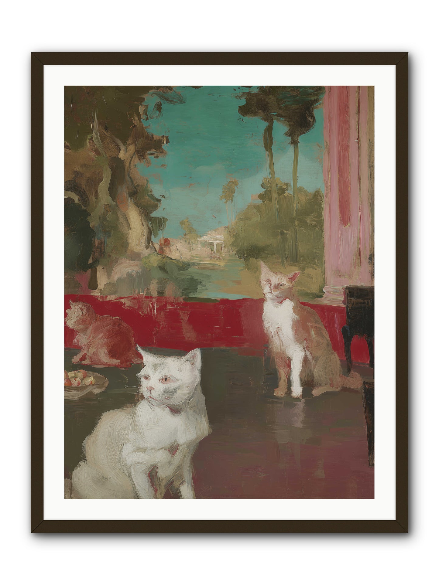 Saturday's Velvet Visitors -- Framed Print - Black 30x40
