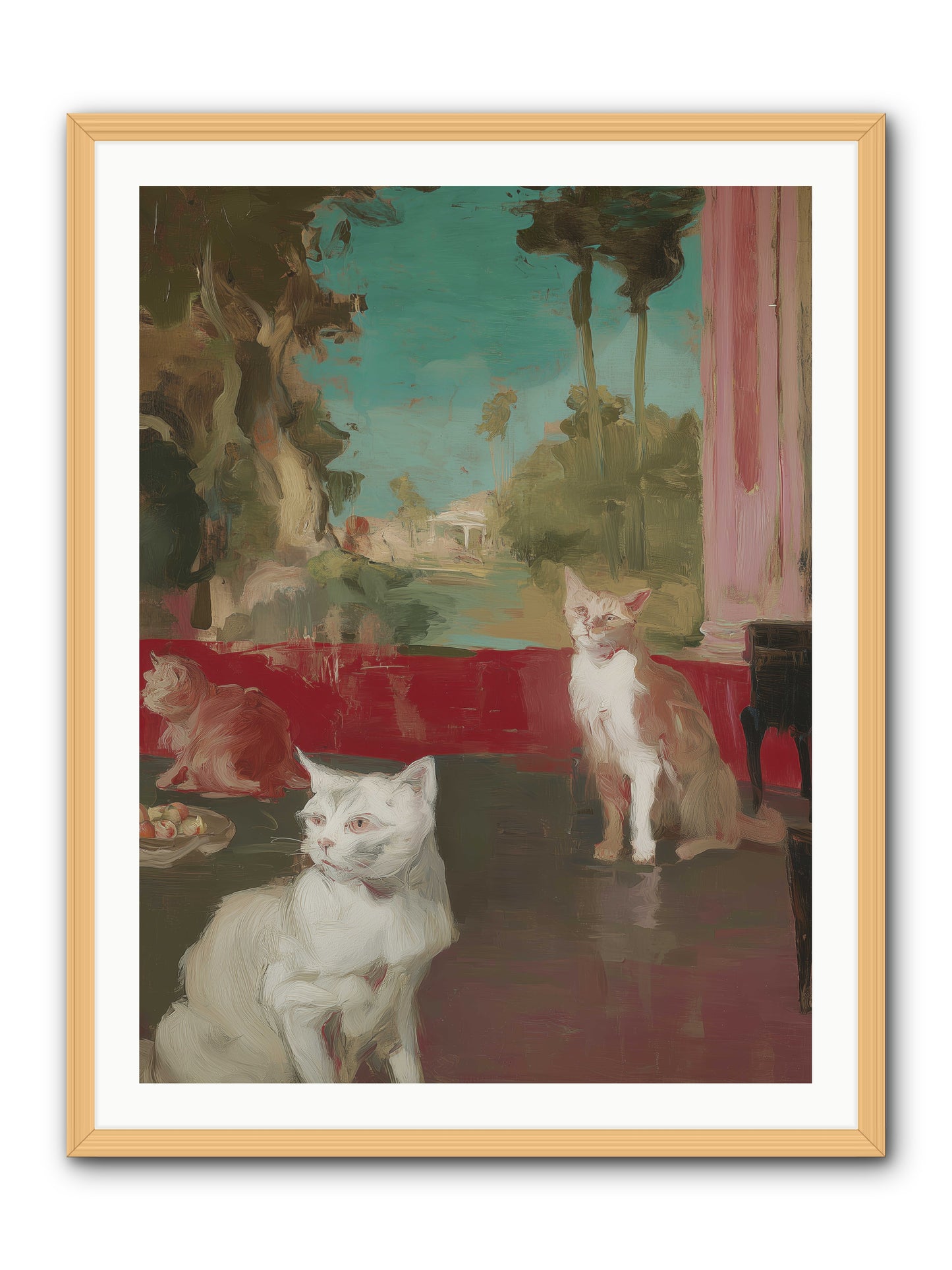 Saturday's Velvet Visitors -- Framed Print - Natural 30x40