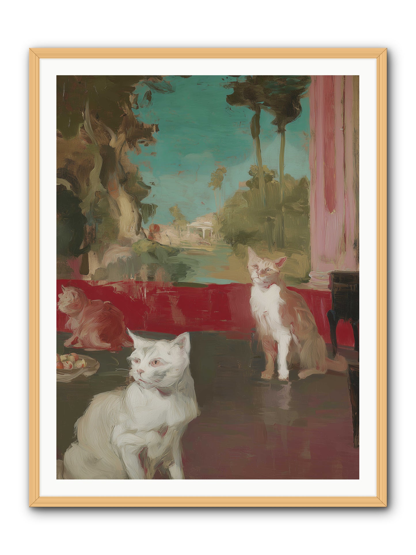 Saturday's Velvet Visitors -- Framed Print - Natural 36x48