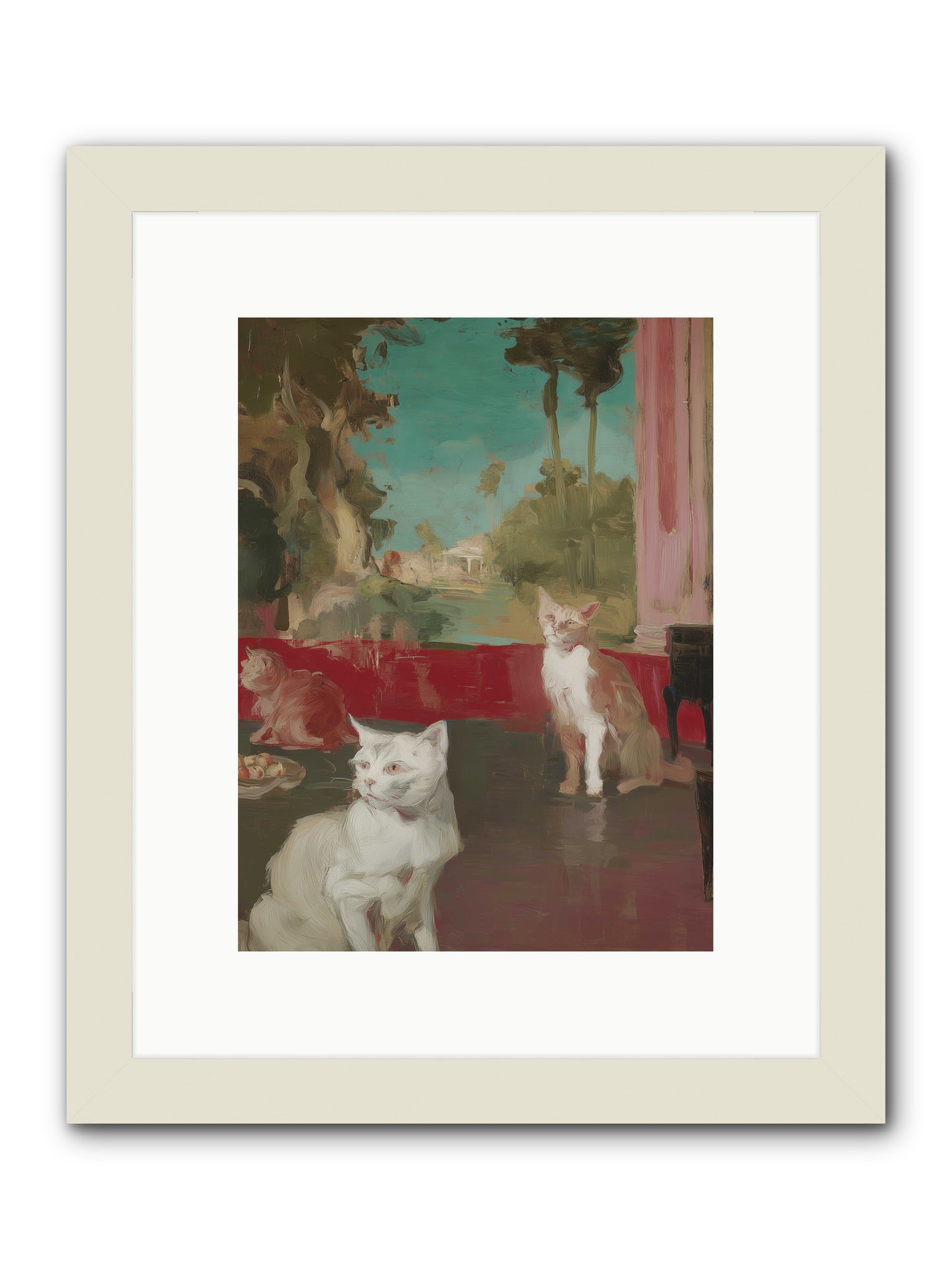 Saturday's Velvet Visitors -- Framed Print - White 9x12