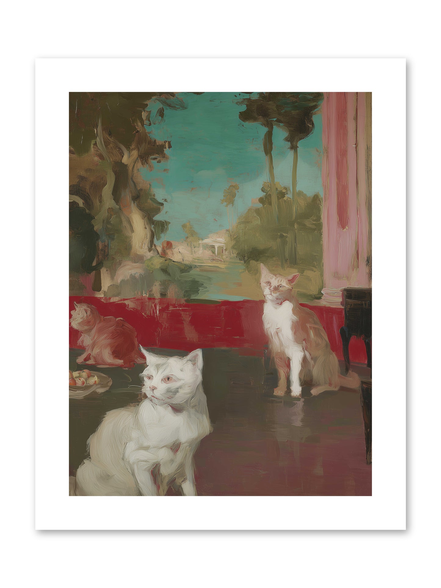 Saturday's Velvet Visitors -- Paper Print 9x12