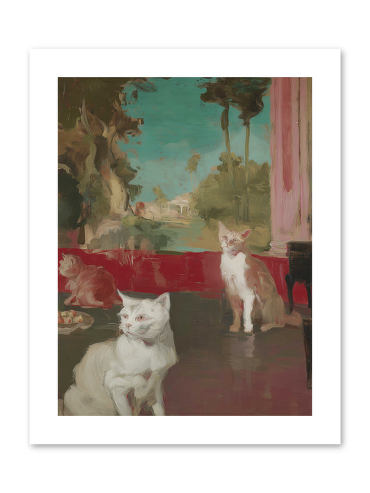 Saturday's Velvet Visitors -- Paper Print 9x12
