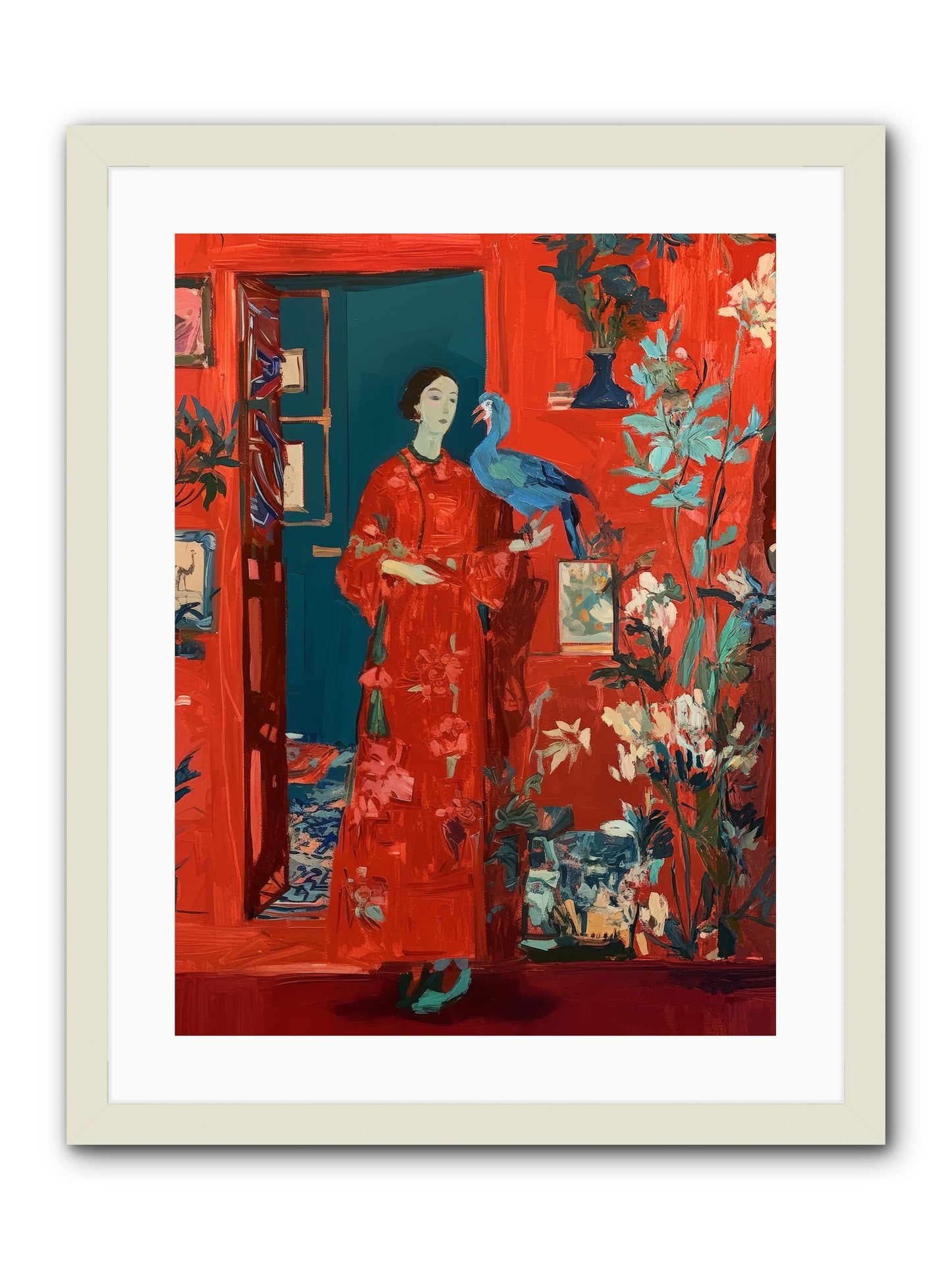Scarlet Season -- Framed Print - White 18x24