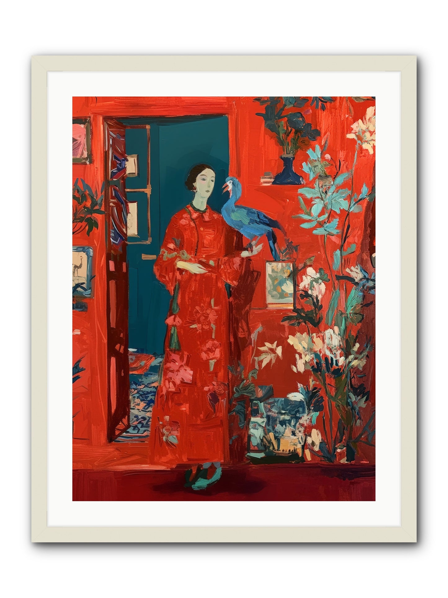 Scarlet Season -- Framed Print - White 24x32