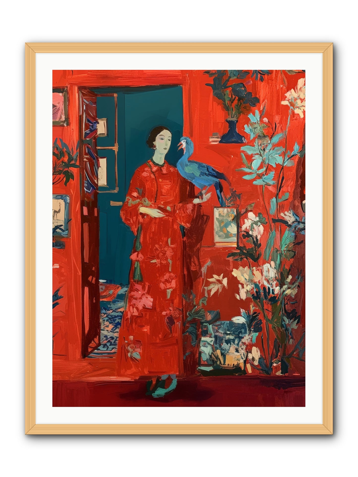Scarlet Season -- Framed Print - Natural 30x40
