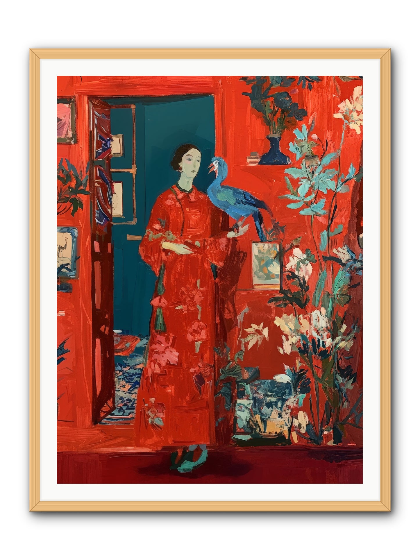 Scarlet Season -- Framed Print - Natural 36x48