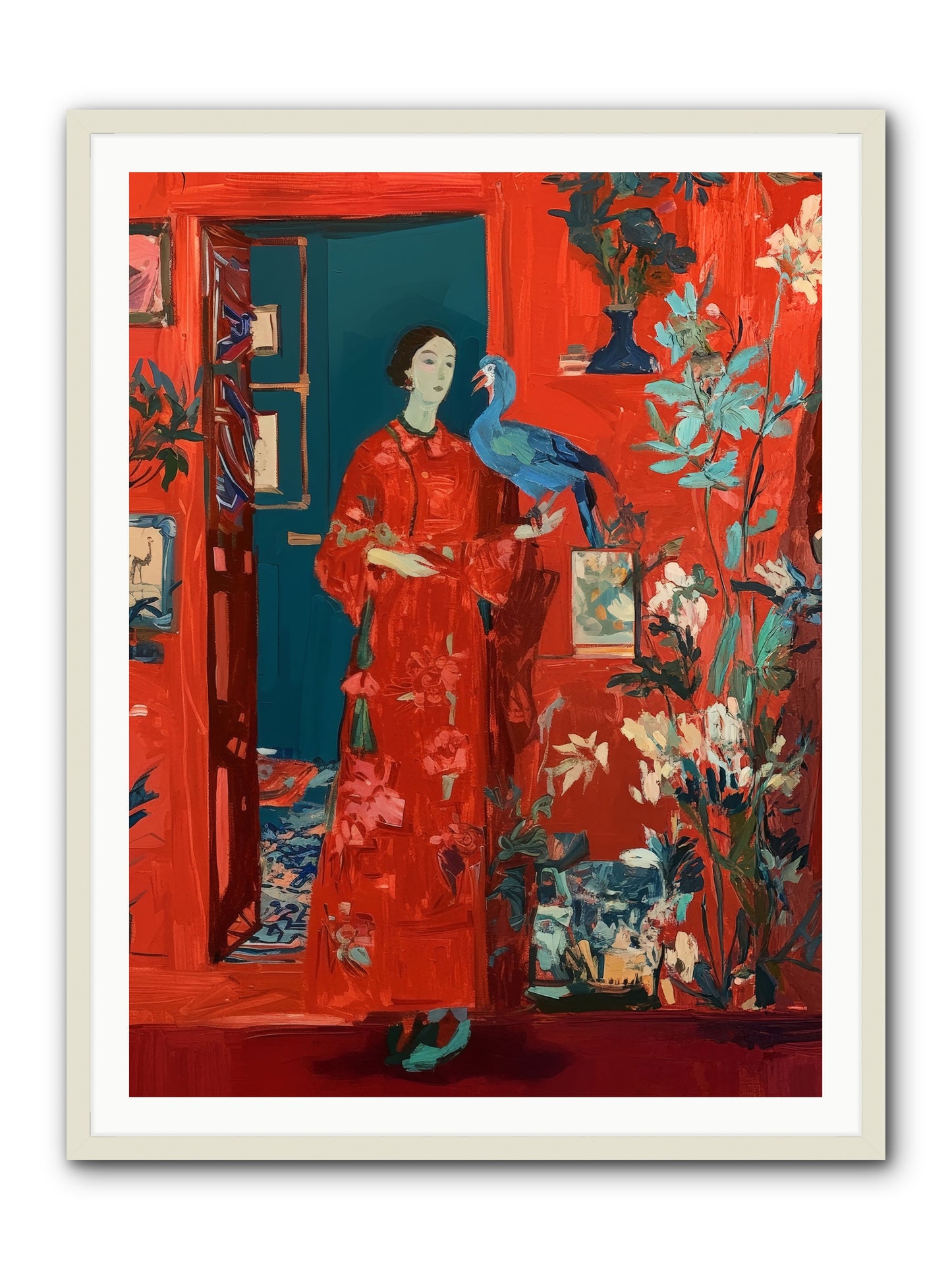 Scarlet Season -- Framed Print - White 36x48