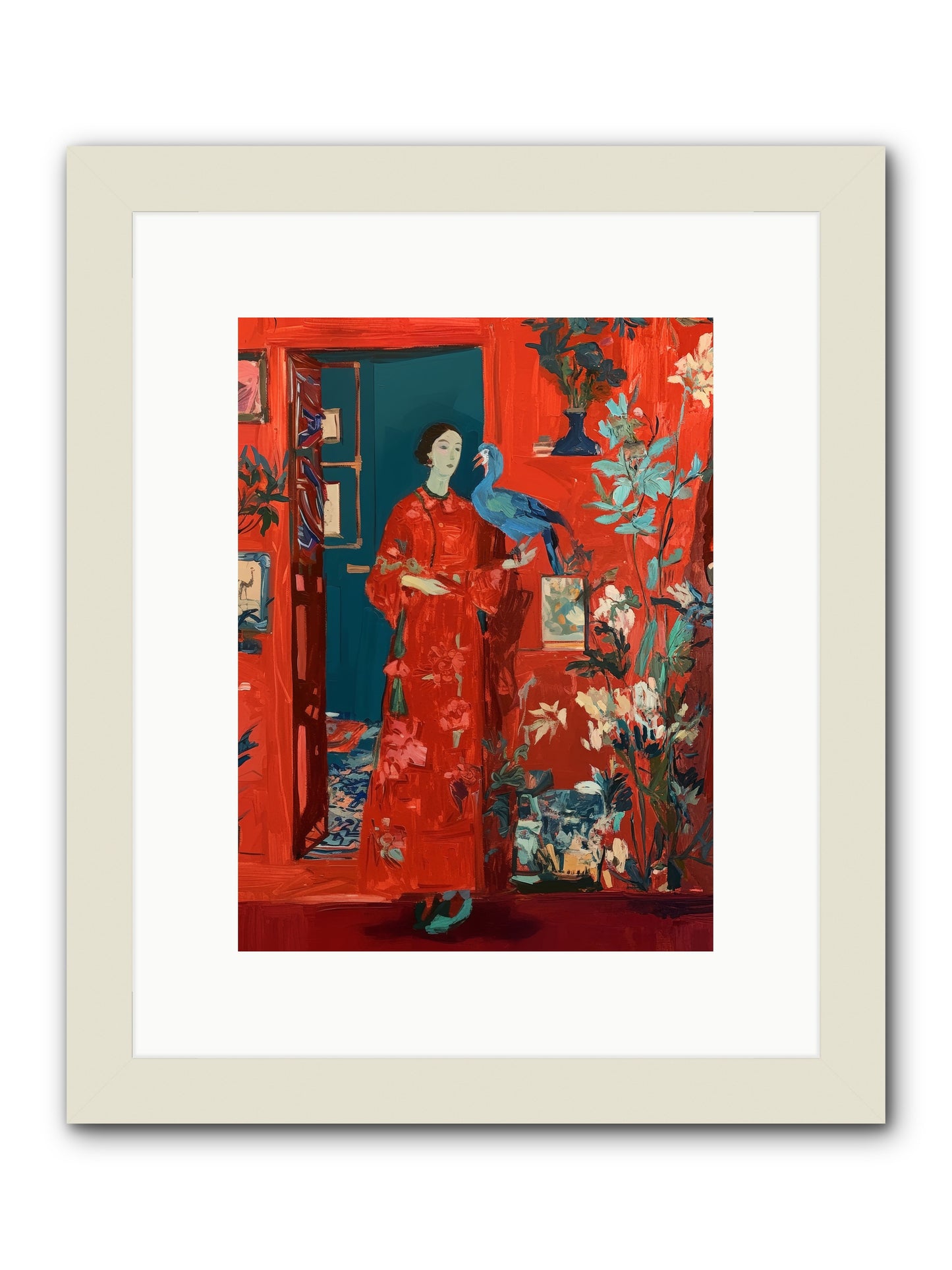 Scarlet Season -- Framed Print - White 9x12