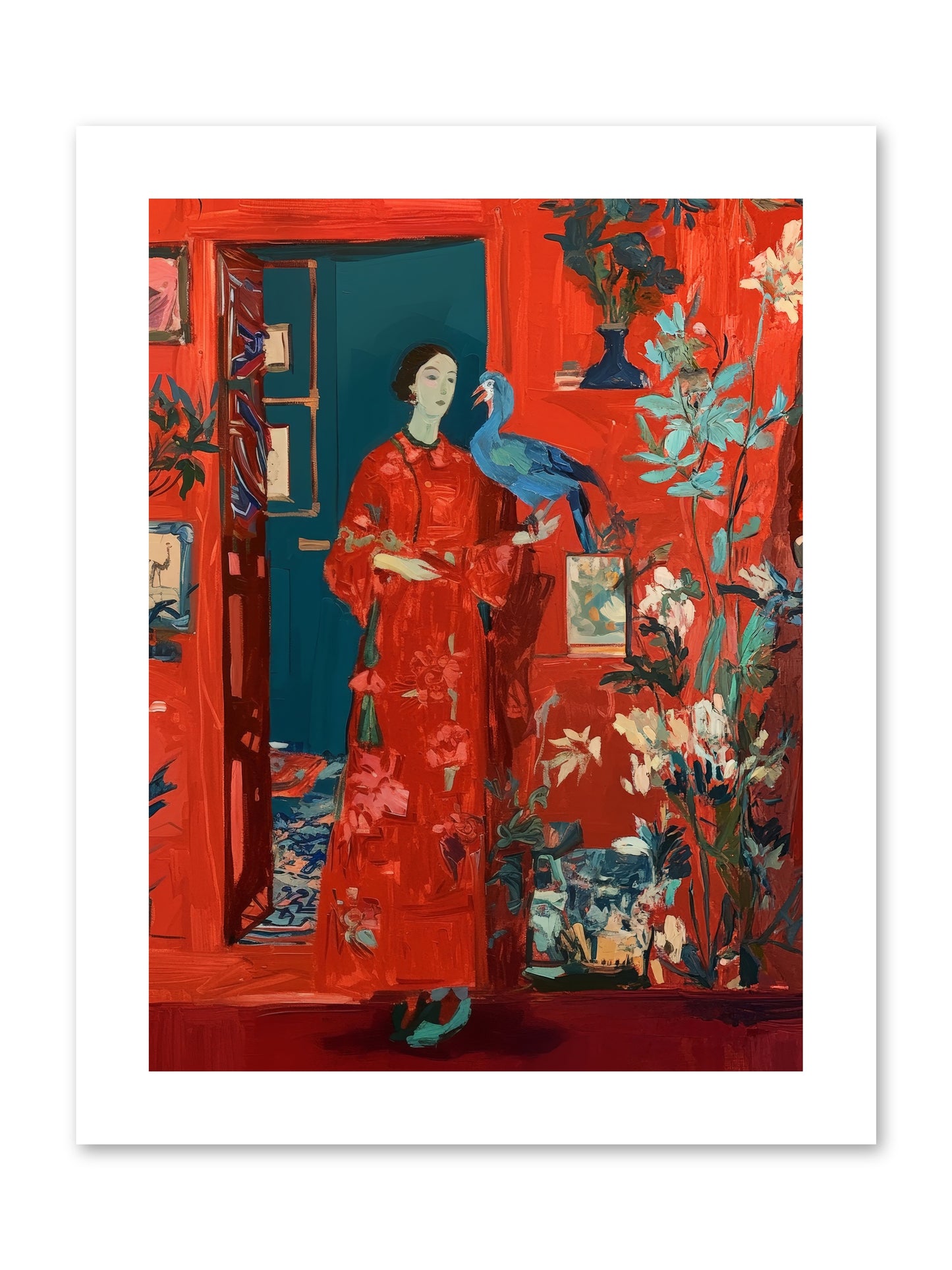 Scarlet Season -- Loose Canvas Print 9x12