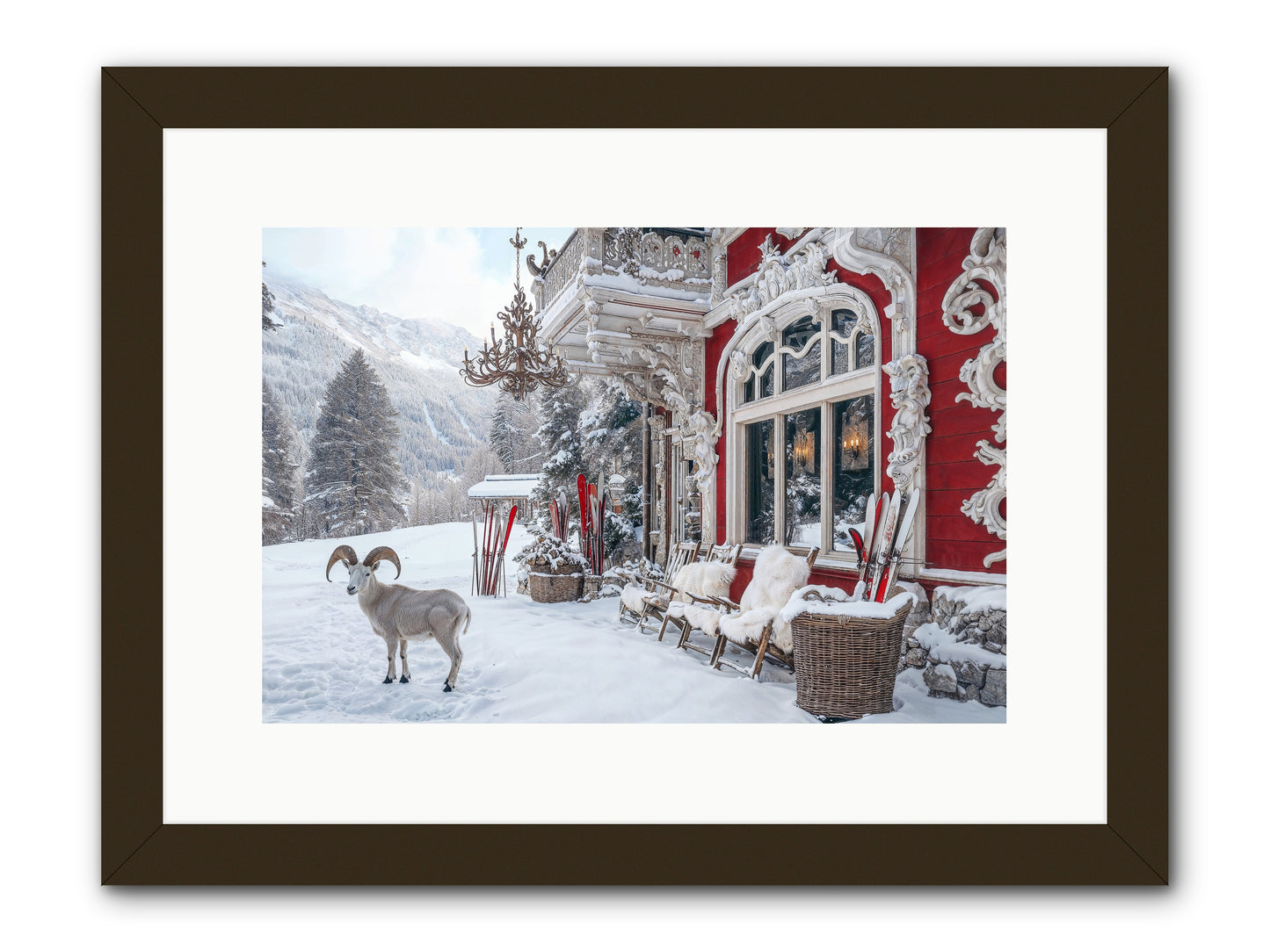 Schnitzel & Sherry Chalet No.2 -- Framed Print - Black 15x10