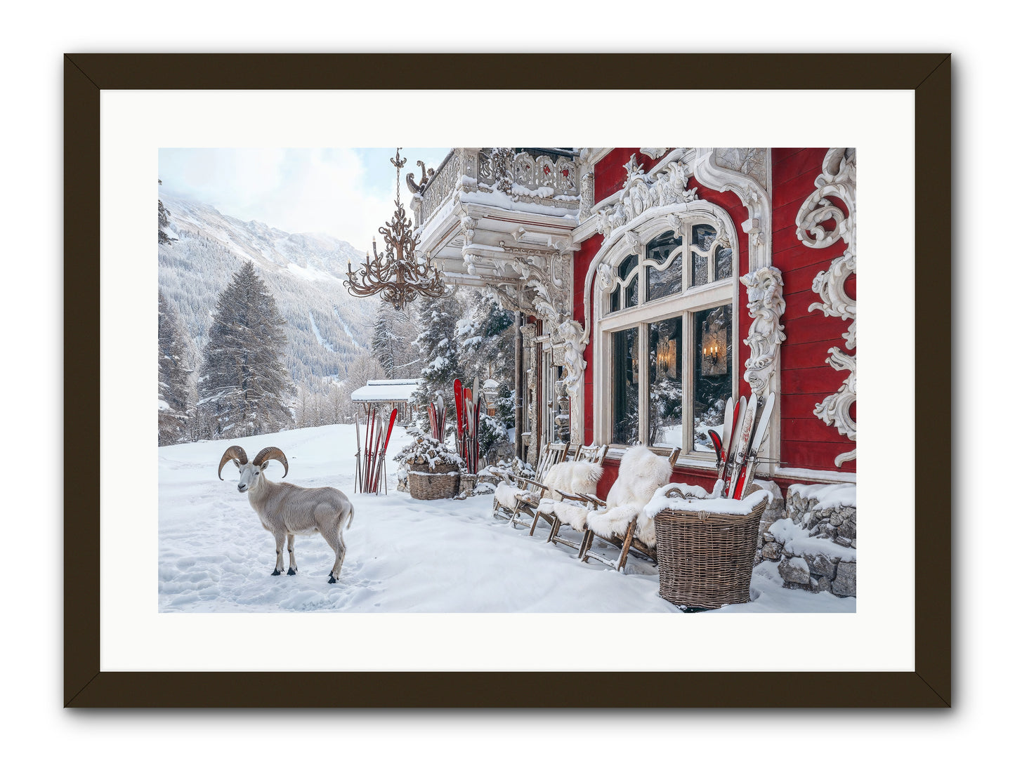 Schnitzel & Sherry Chalet No.2 -- Framed Print - Black 24x16